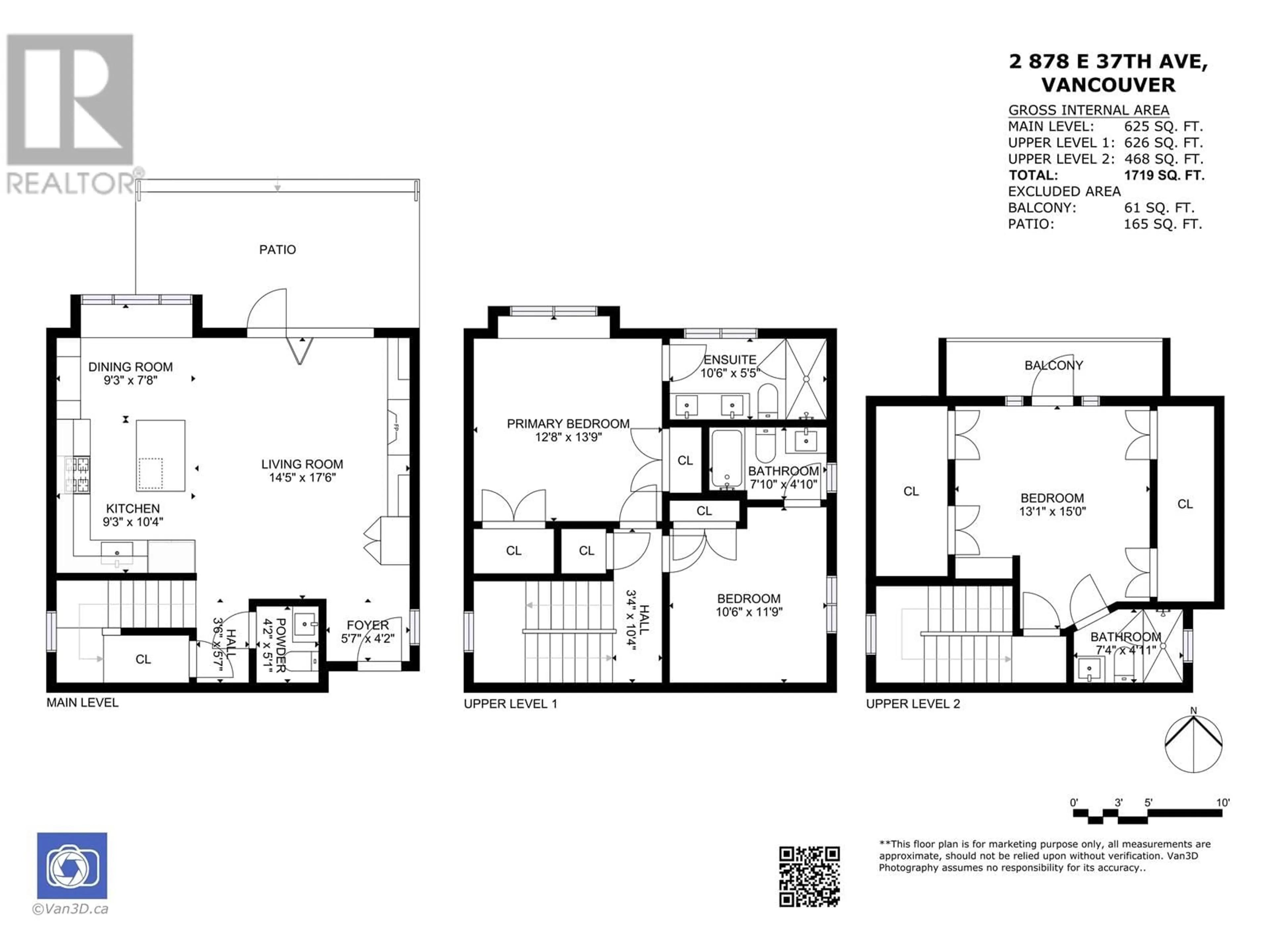 Floor plan for 2 - 878 37TH AVENUE, Vancouver British Columbia V5W1G2