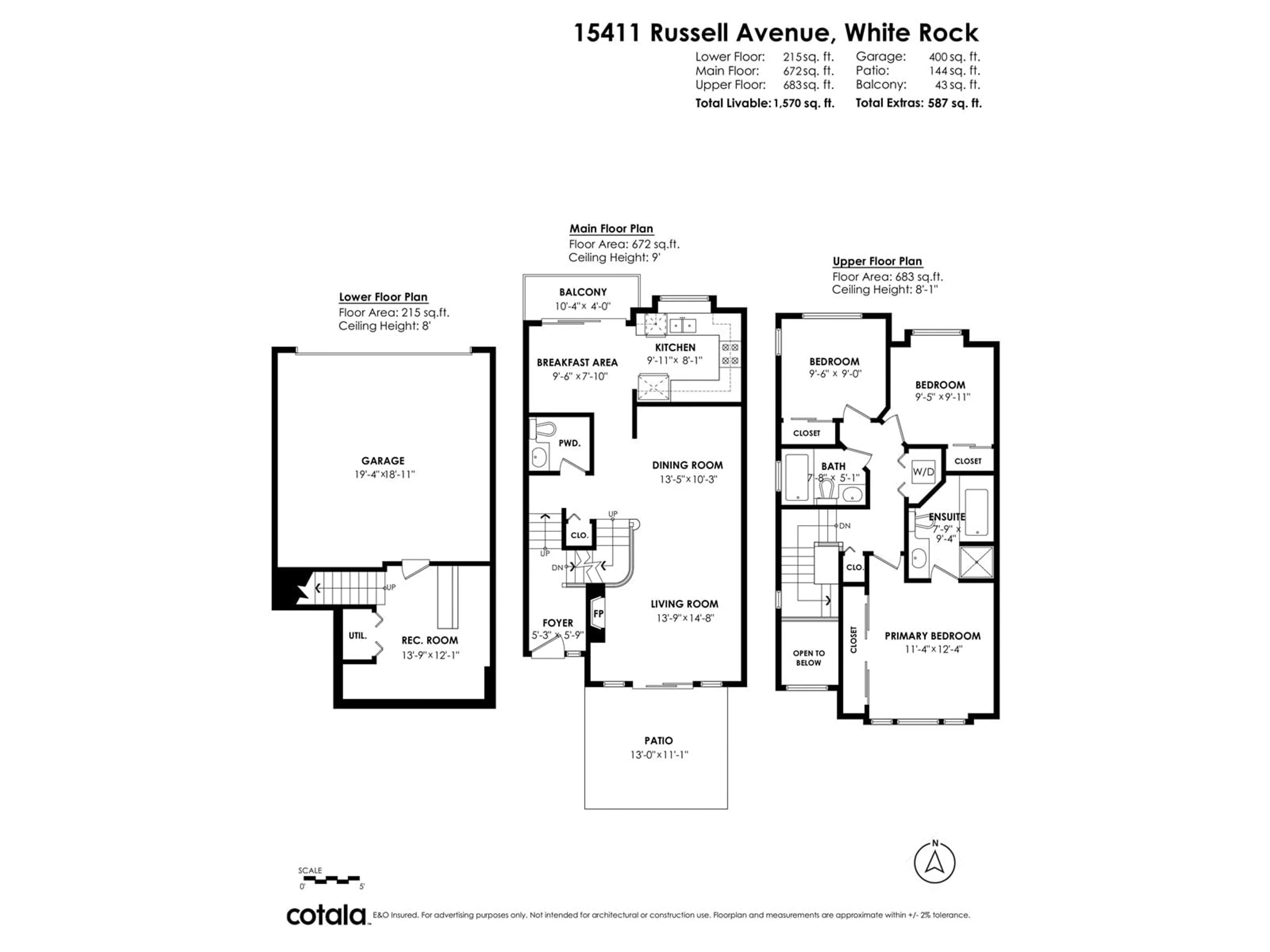 Floor plan for 15411 RUSSELL, White Rock British Columbia V4B2R5