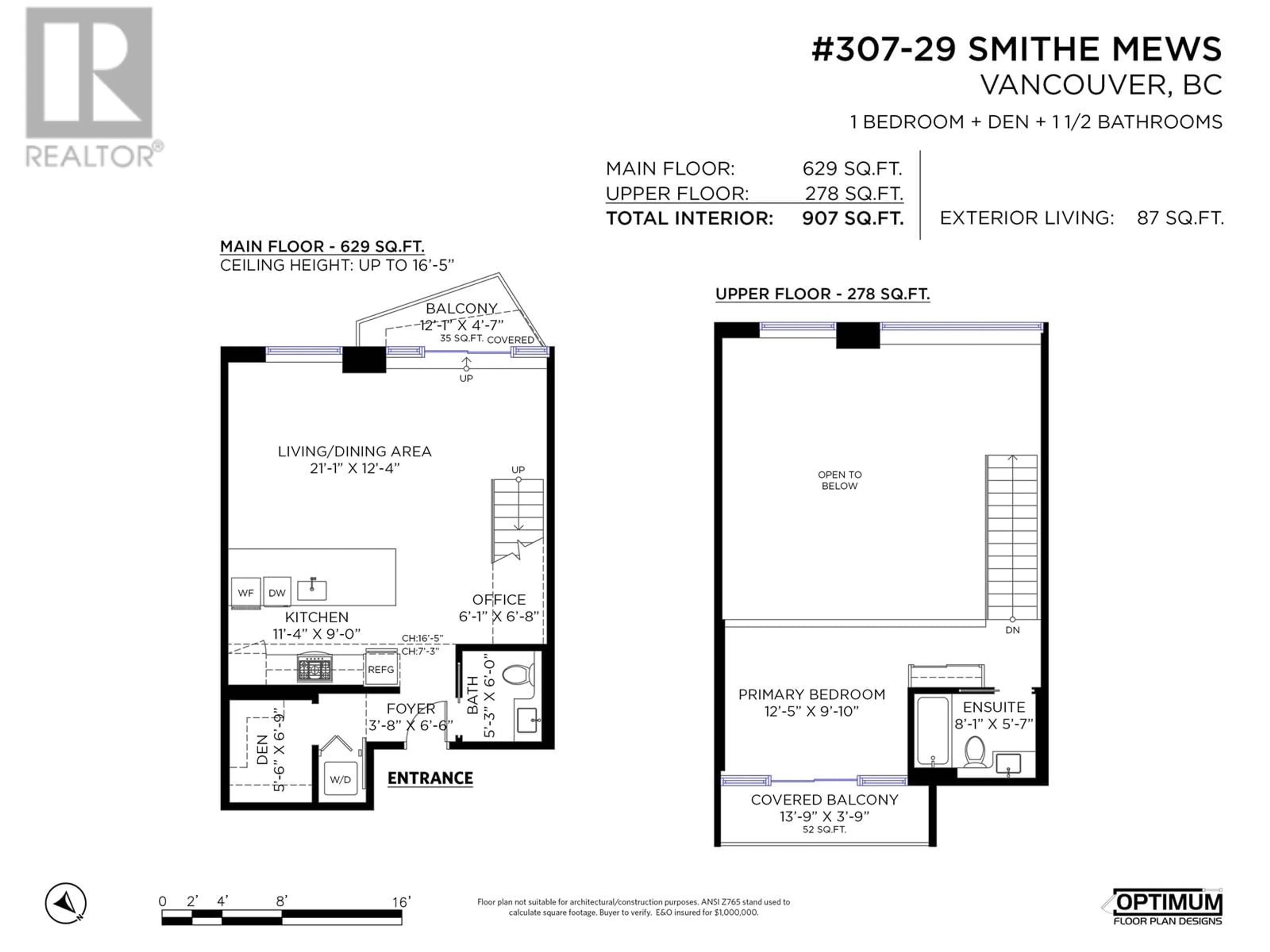 Floor plan for 307 - 29 SMITHE MEWS, Vancouver British Columbia V6B0B6