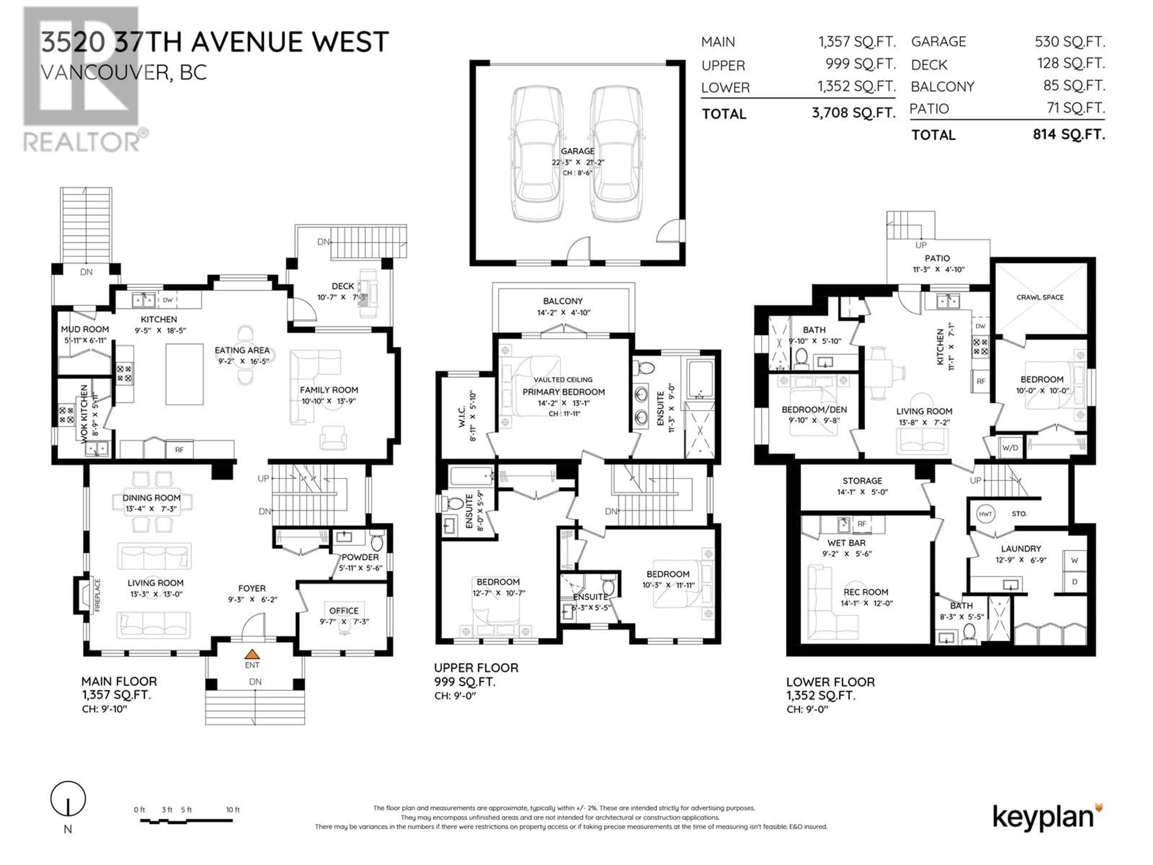 Floor plan for 3520 37TH AVENUE, Vancouver British Columbia V6N2V8