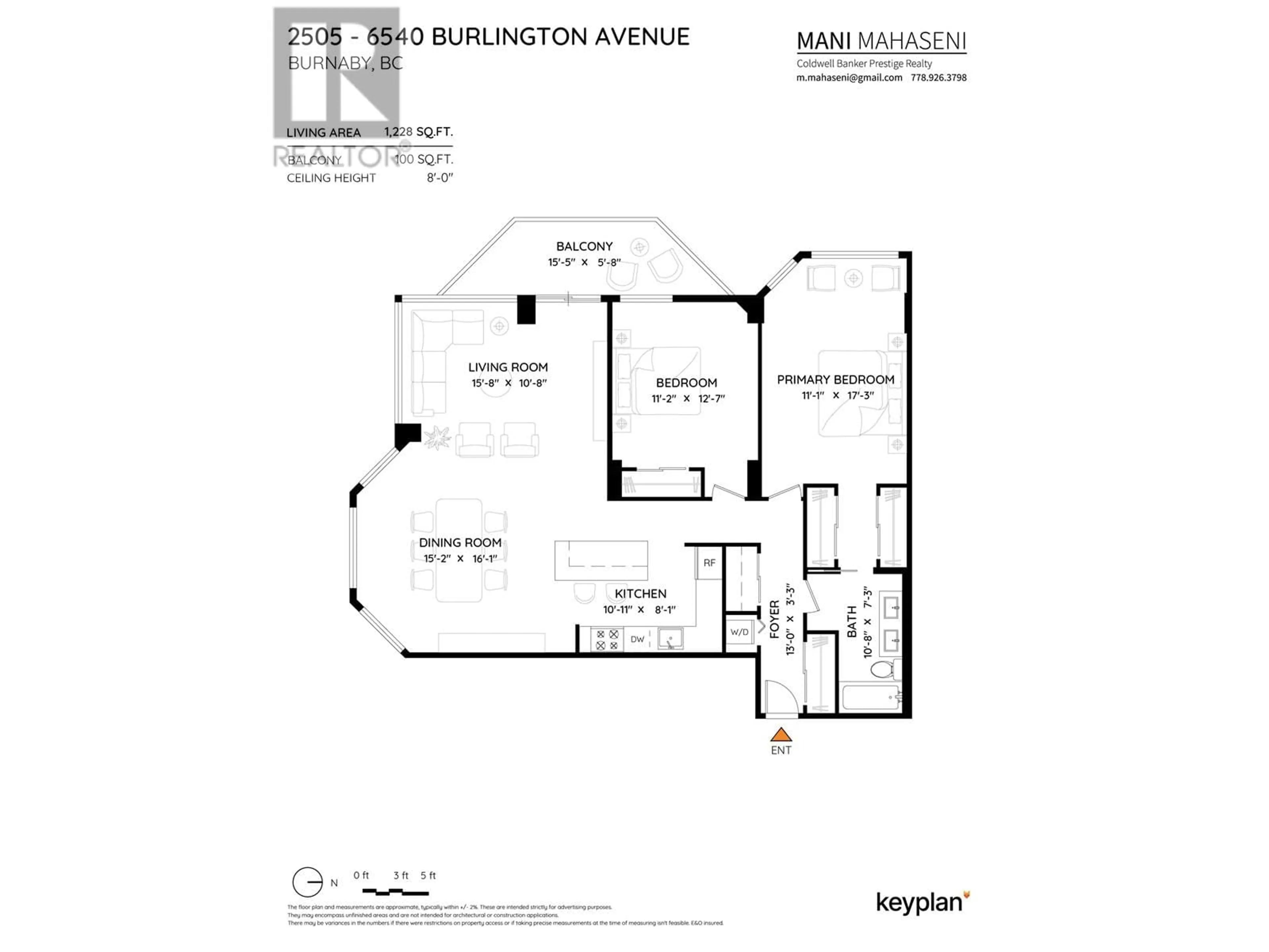 Floor plan for 2505 - 6540 BURLINGTON AVENUE, Burnaby British Columbia V5H4G3