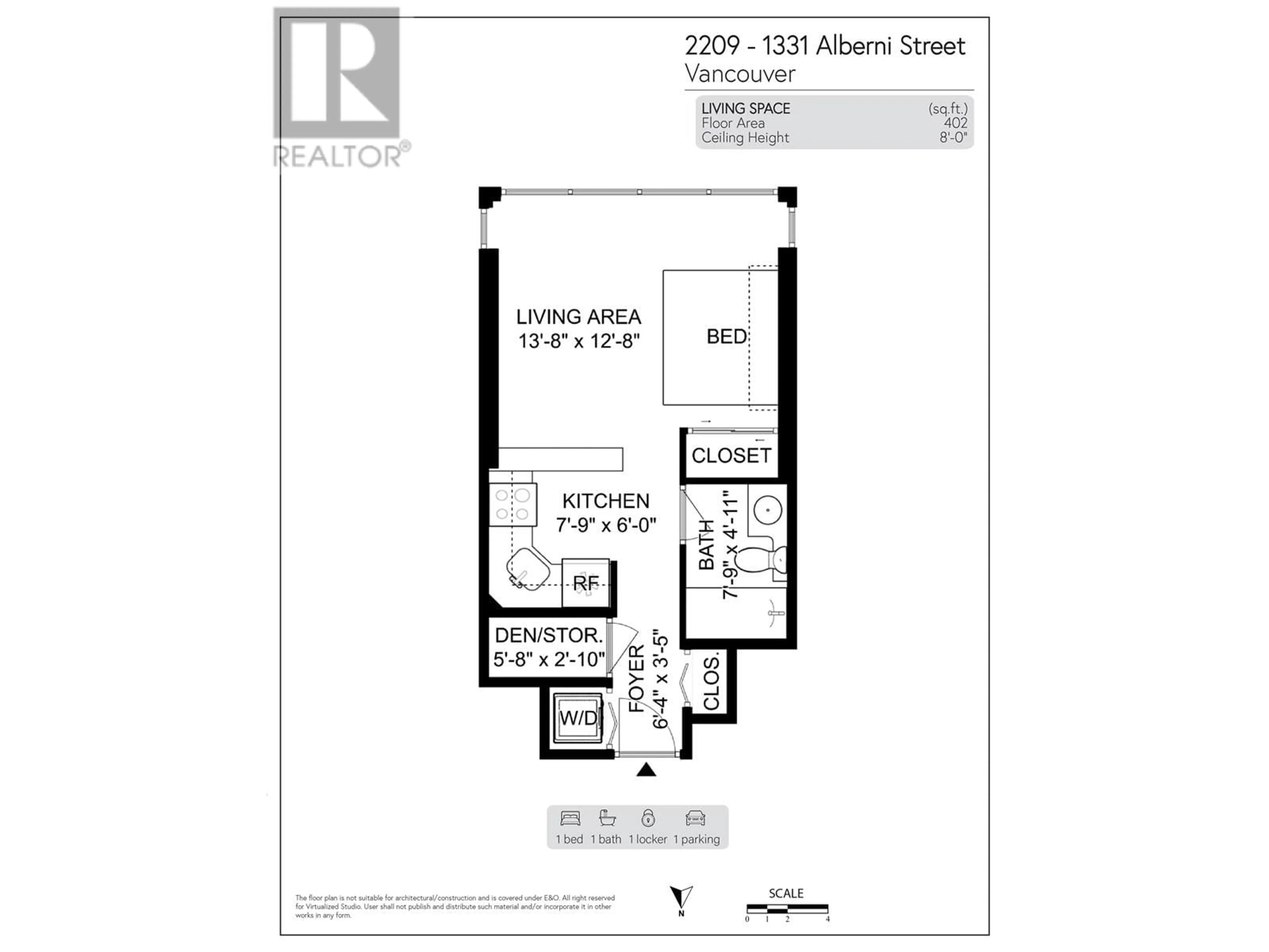 Floor plan for 2209 - 1331 ALBERNI STREET, Vancouver British Columbia V6E4S1