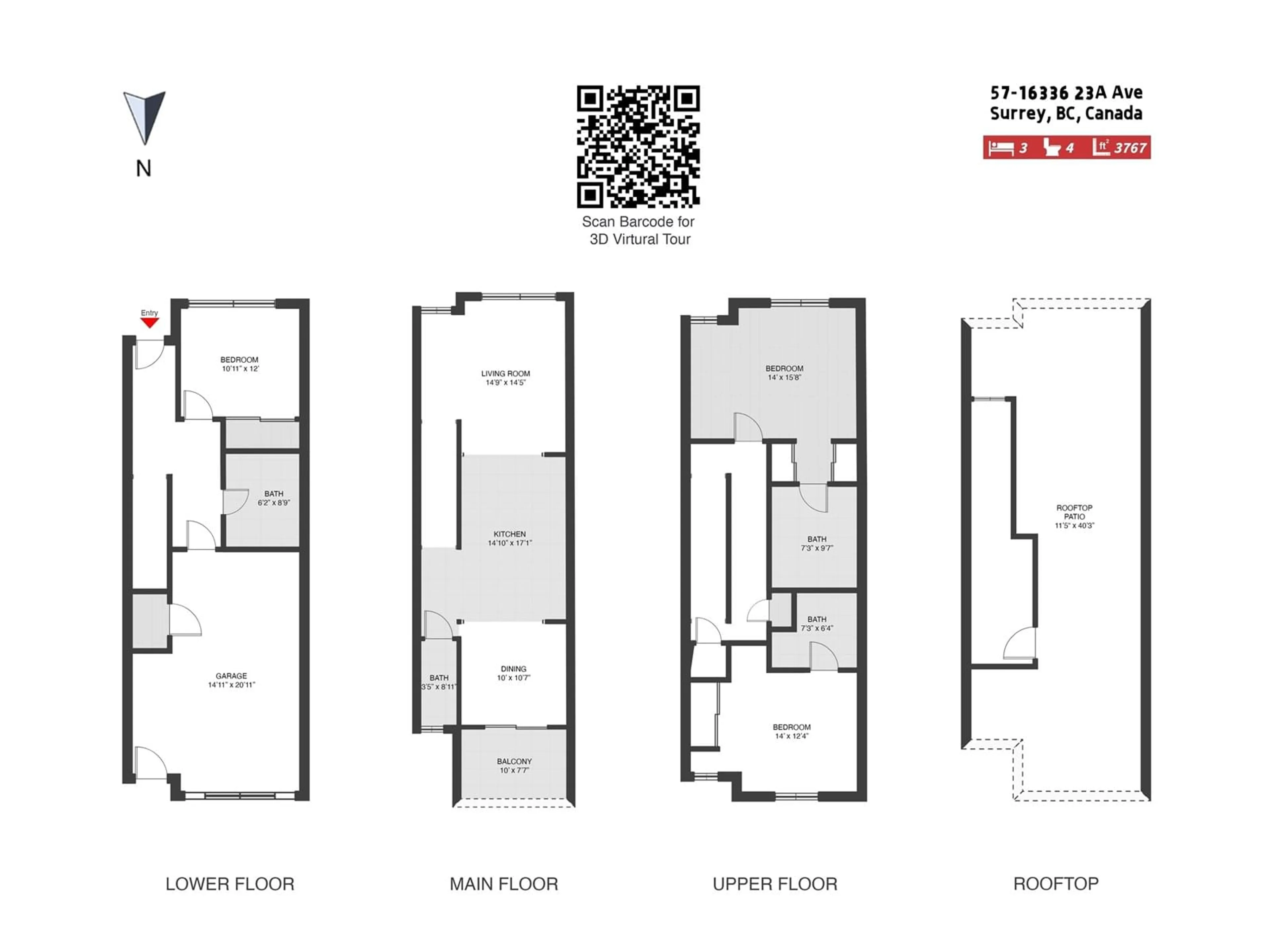 Floor plan for 57 - 16336 23A, Surrey British Columbia V3Z0S5