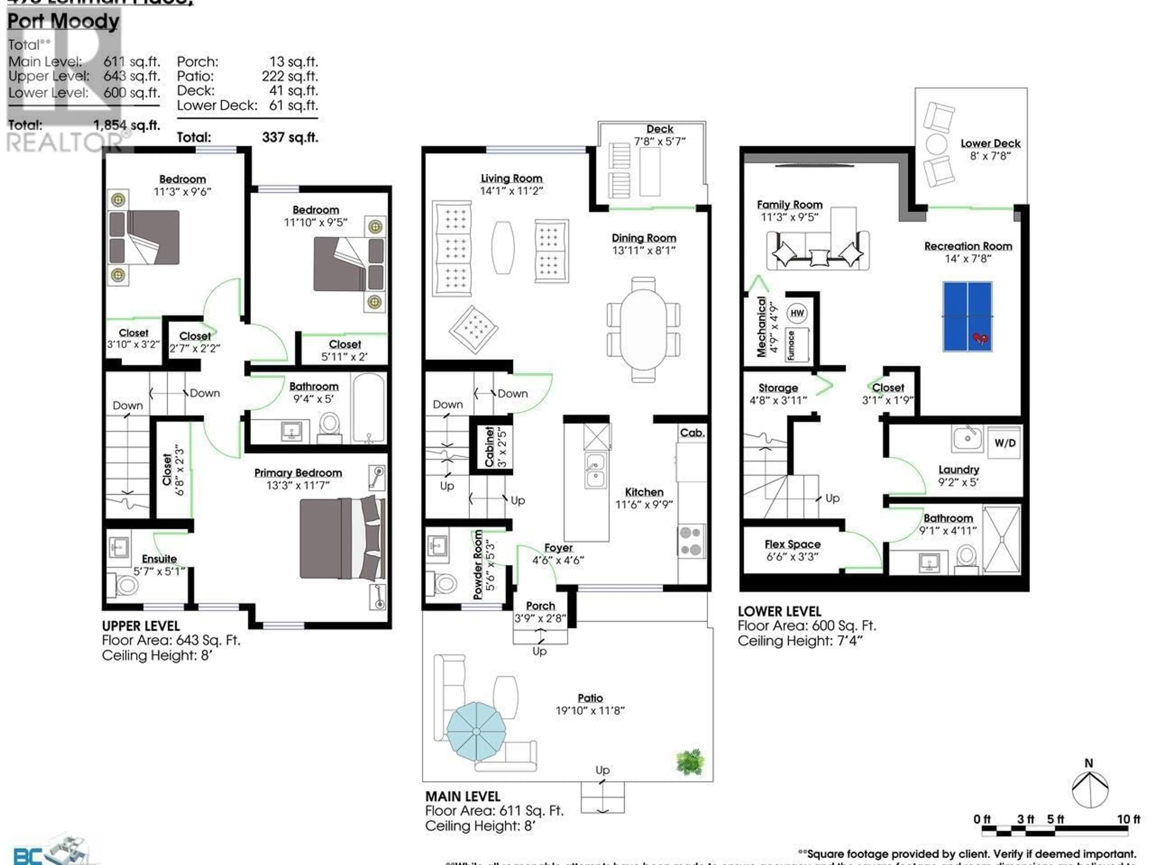 Floor plan for 496 LEHMAN PLACE, Port Moody British Columbia V3H3Z6