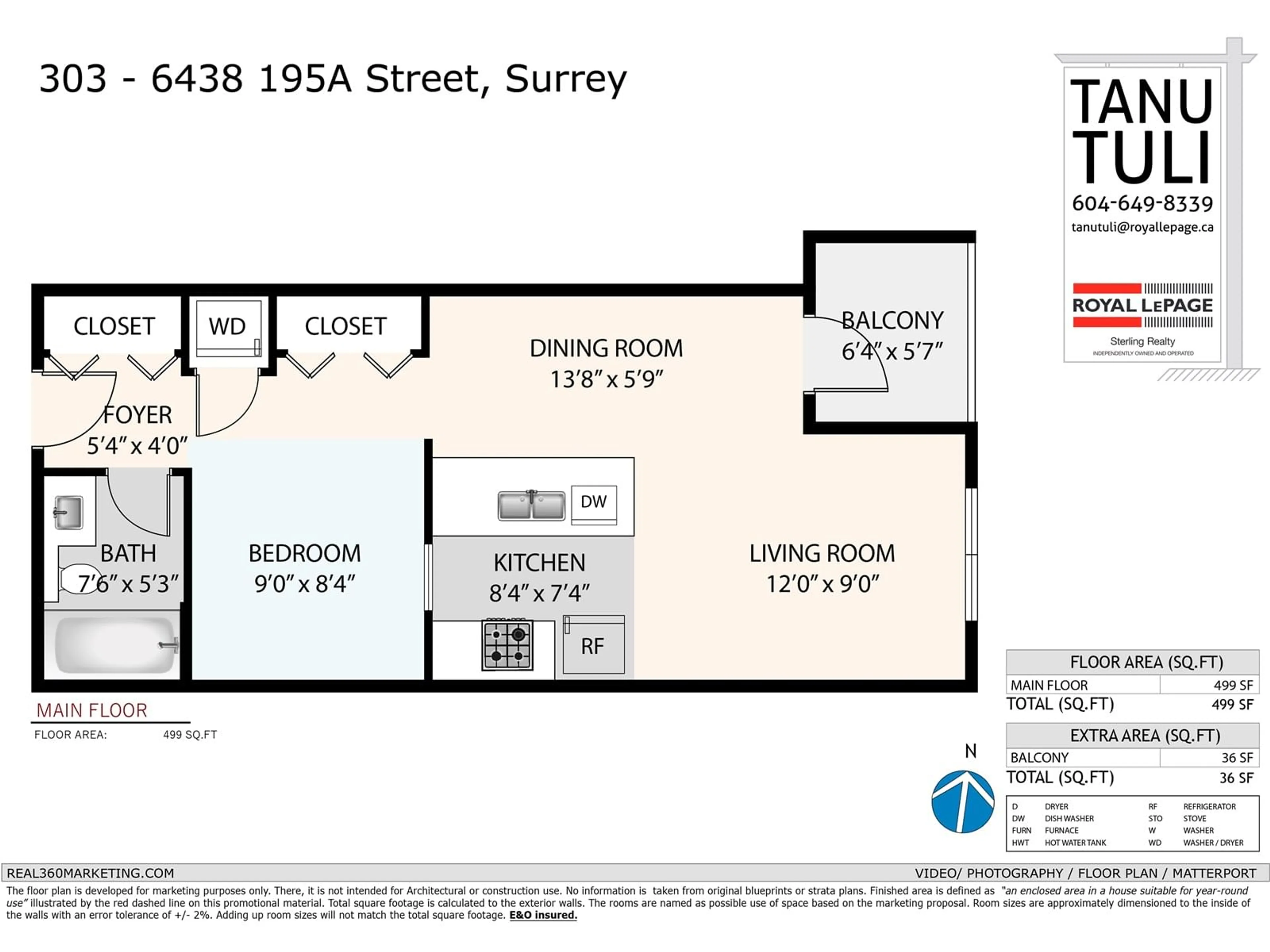 Floor plan for 303 - 6438 195A, Surrey British Columbia V4N6R5