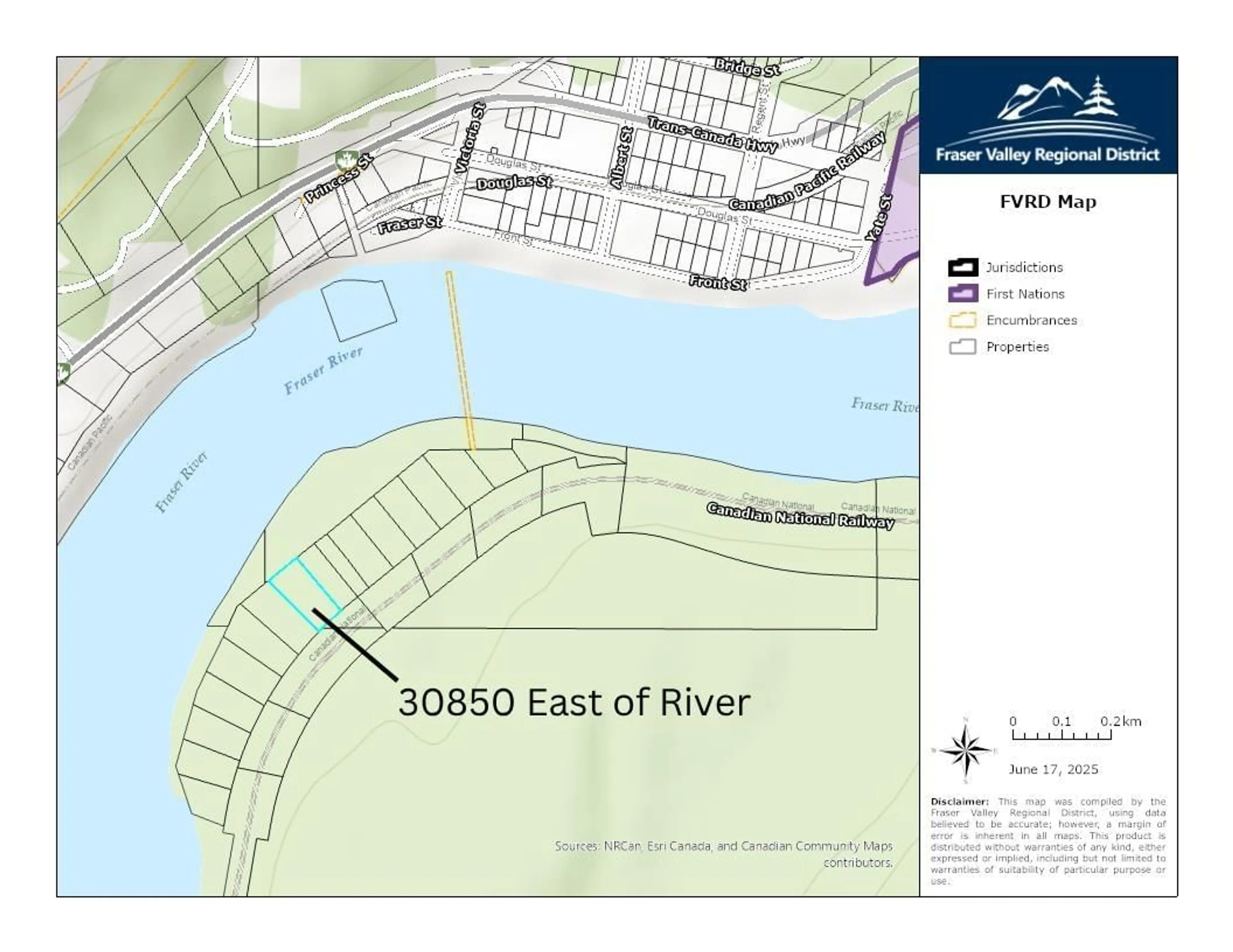 Picture of a map for 30850 EAST OF RIVER ROAD, Yale British Columbia V0K2S0
