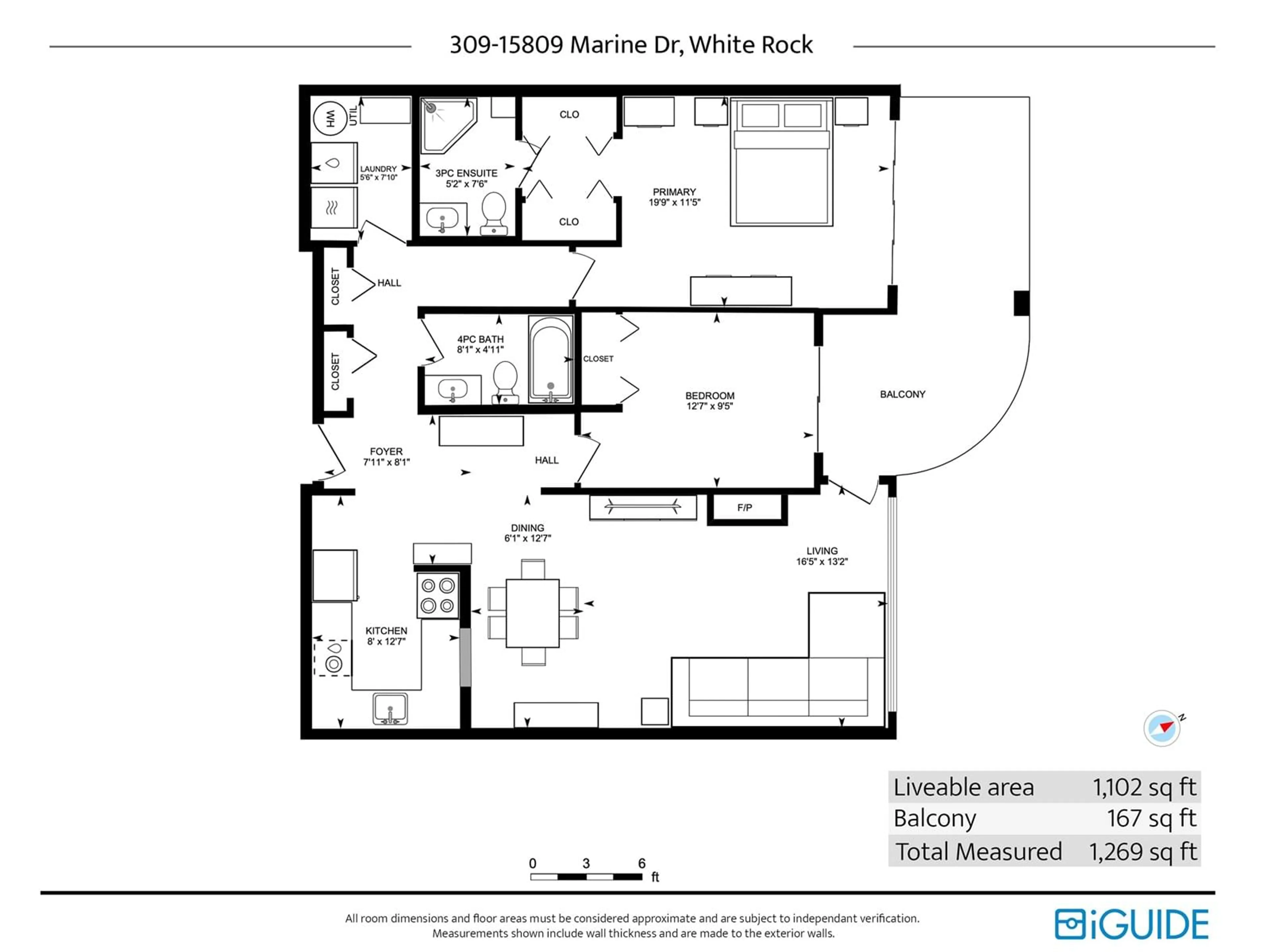 Floor plan for 309 - 15809 MARINE, White Rock British Columbia V4B1E7