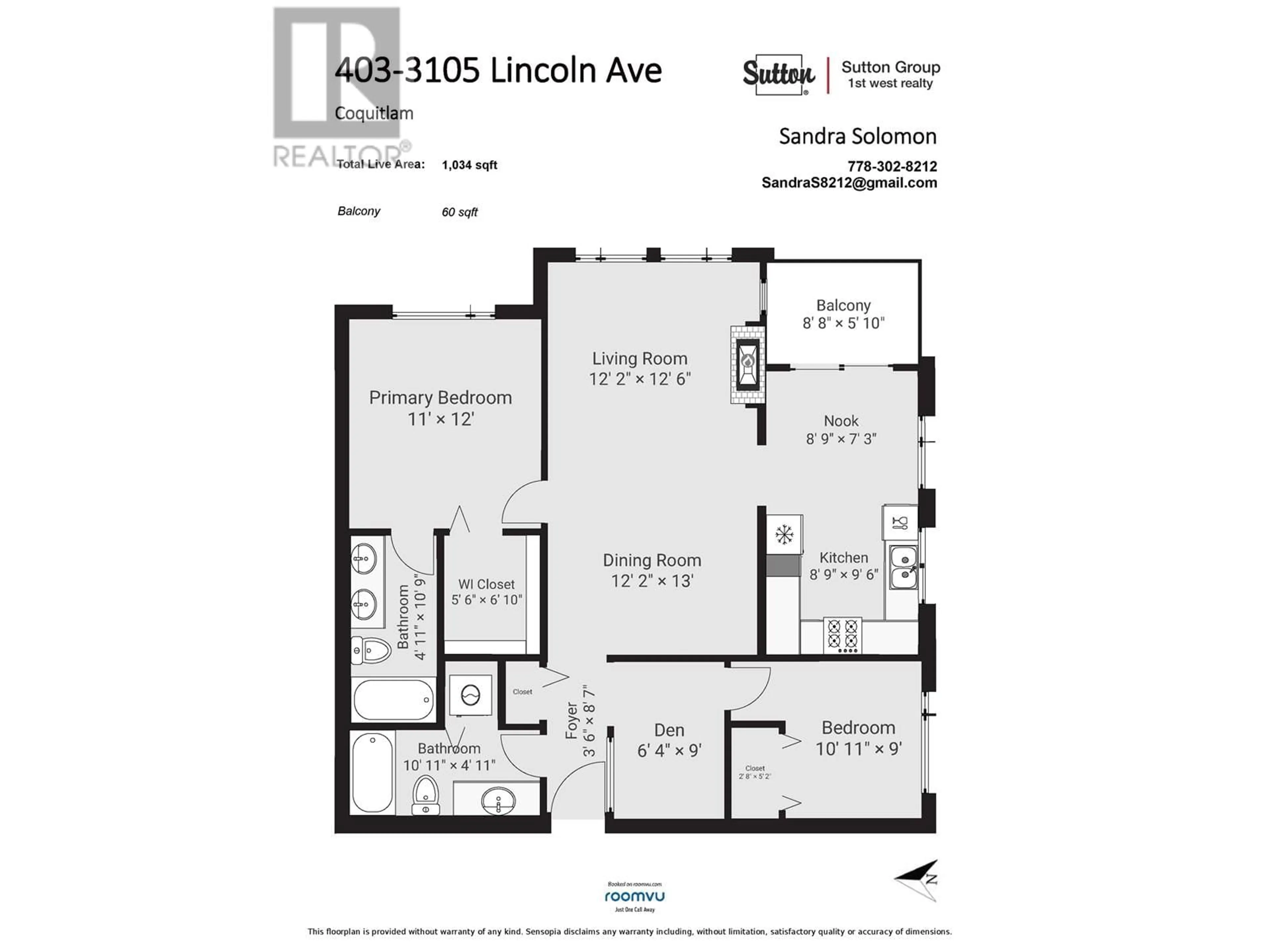 Floor plan for 403 - 3105 LINCOLN AVENUE, Coquitlam British Columbia V3B0E1