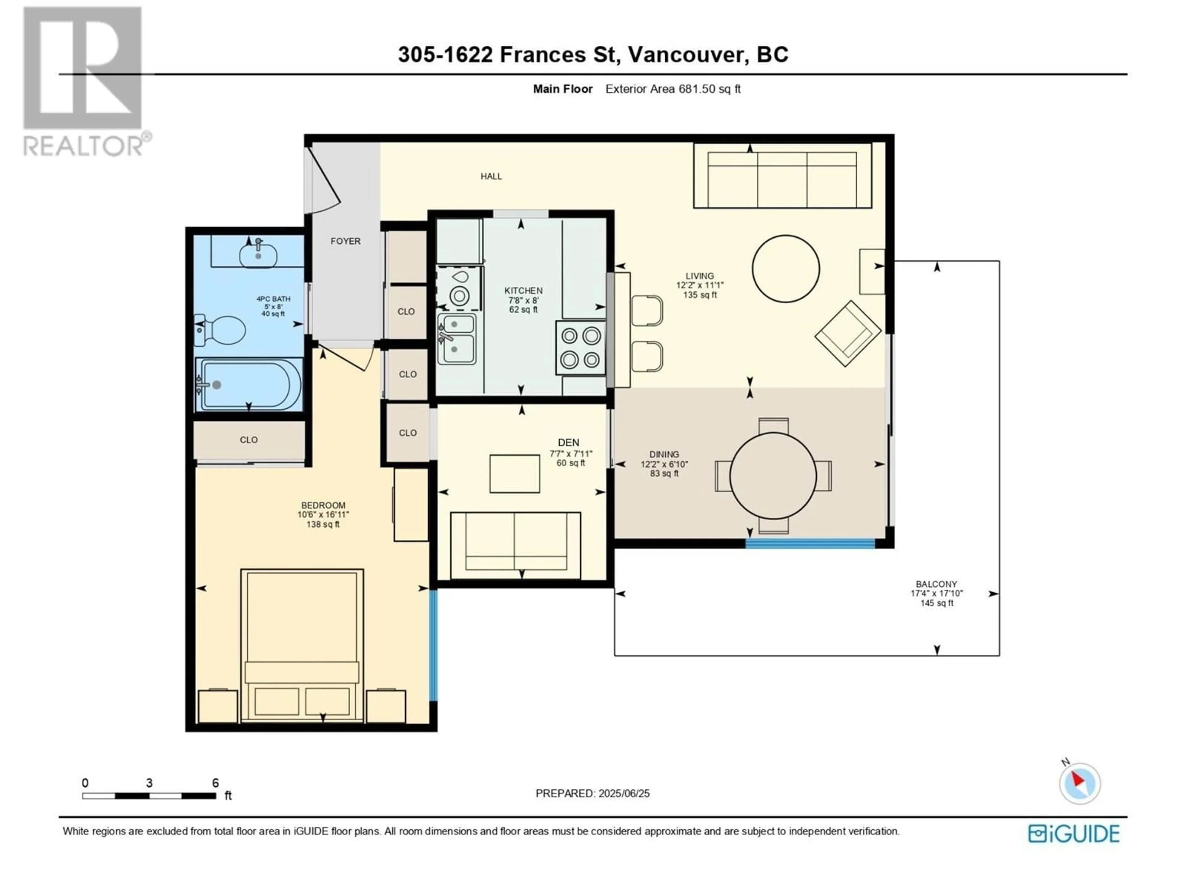 Floor plan for 305 - 1622 FRANCES STREET, Vancouver British Columbia V5L1Z4