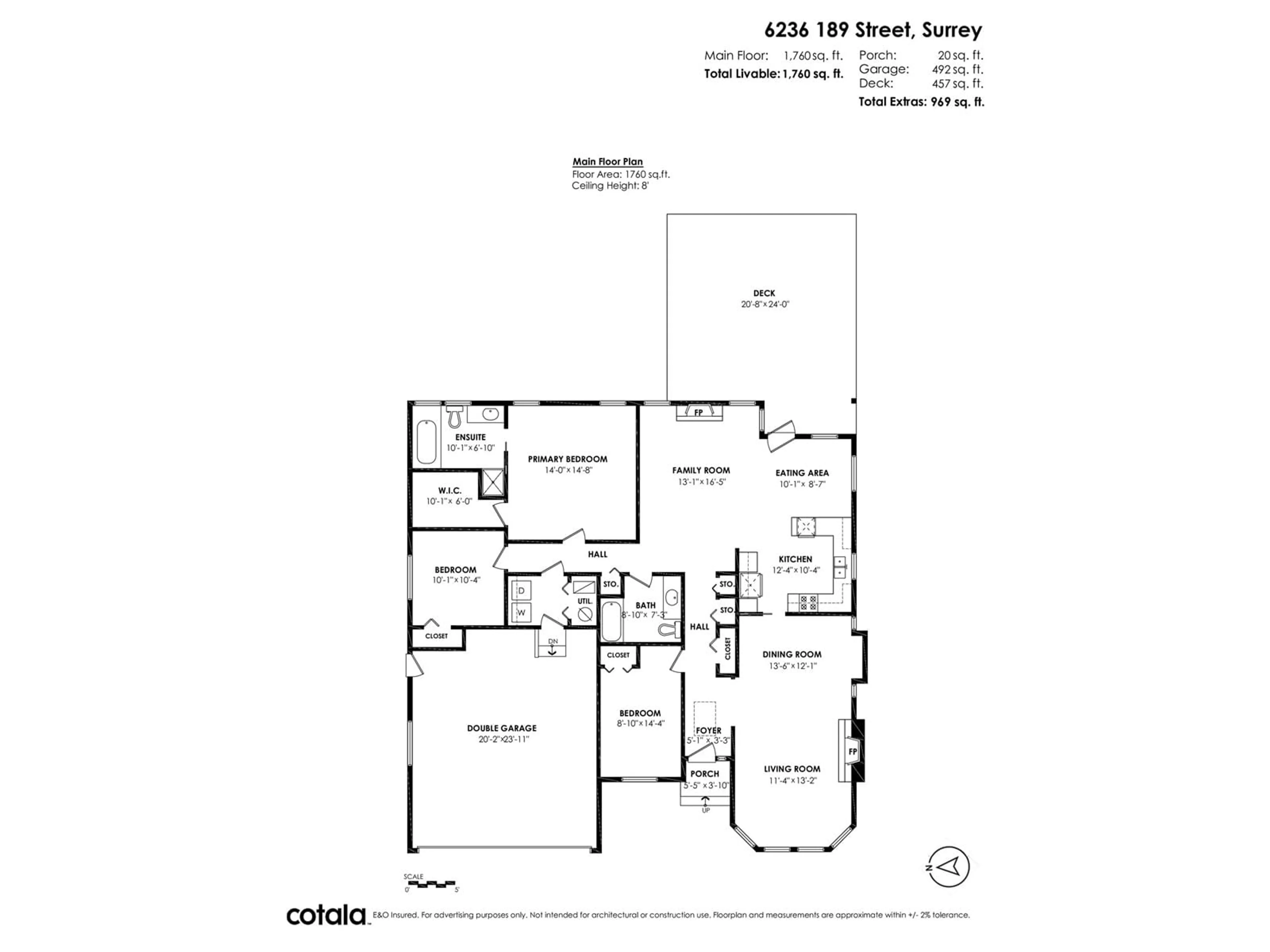 Floor plan for 6236 189, Surrey British Columbia V3S7T7