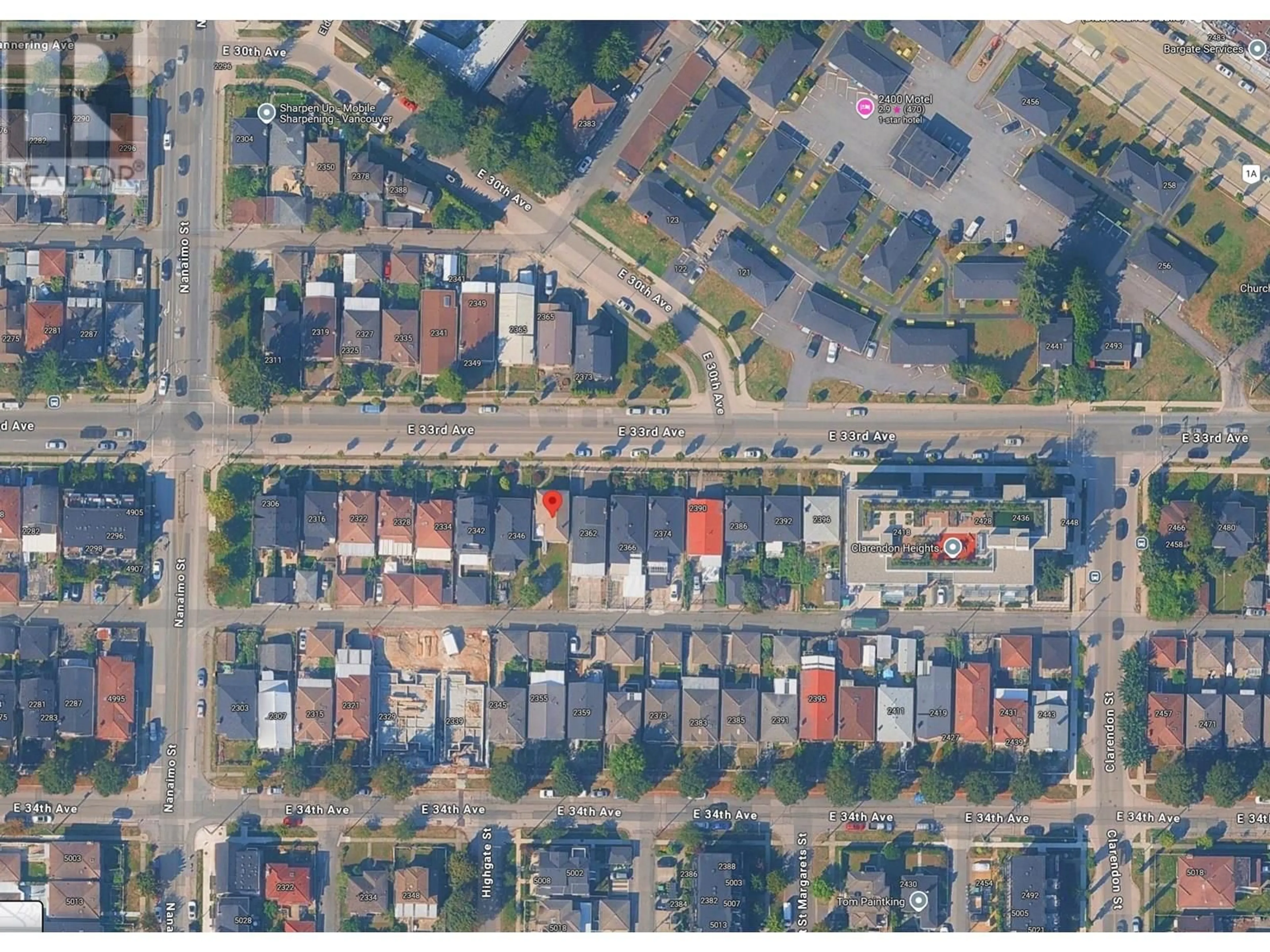 A pic from outside/outdoor area/front of a property/back of a property/a pic from drone, street for 2354 33RD AVENUE, Vancouver British Columbia V5R2S3