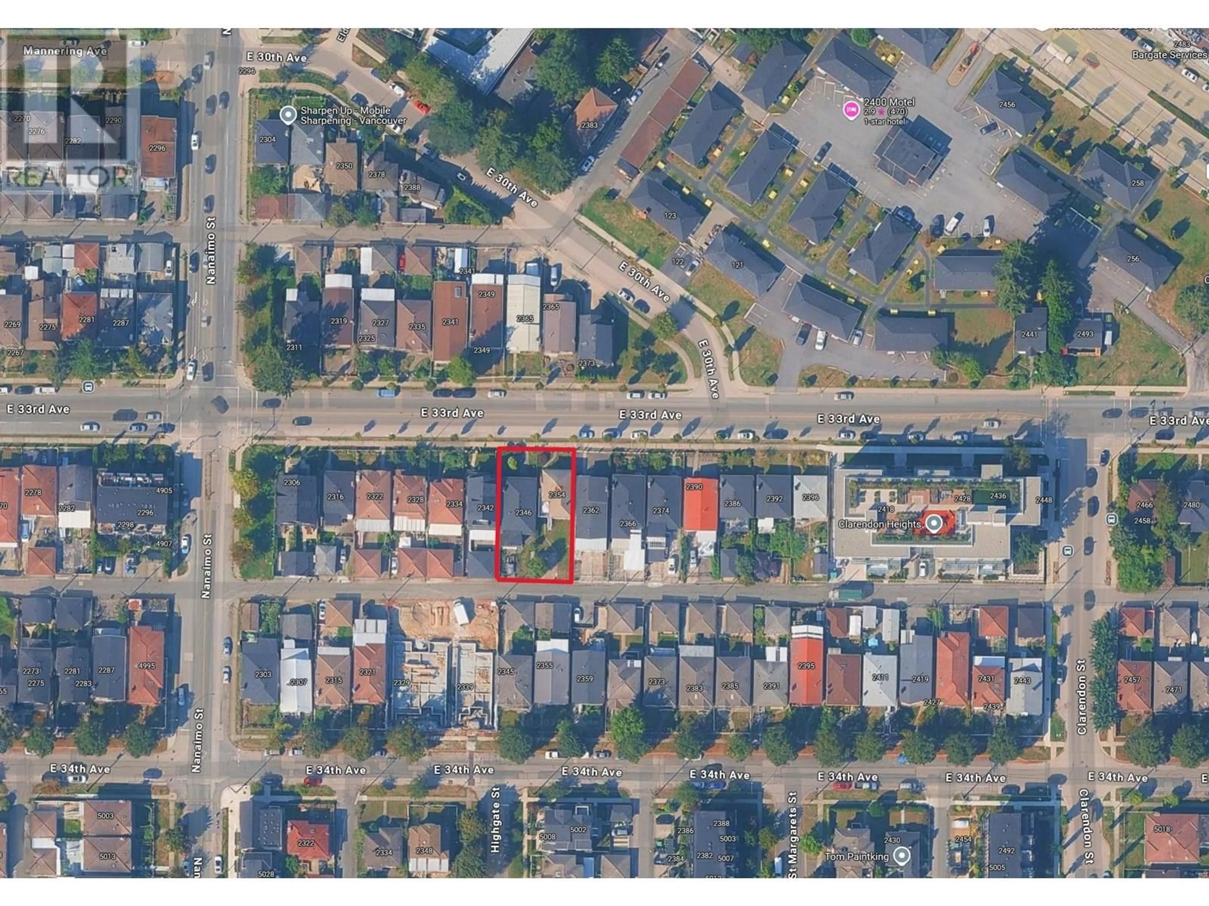 A pic from outside/outdoor area/front of a property/back of a property/a pic from drone, street for 2354 33RD AVENUE, Vancouver British Columbia V5R2S3