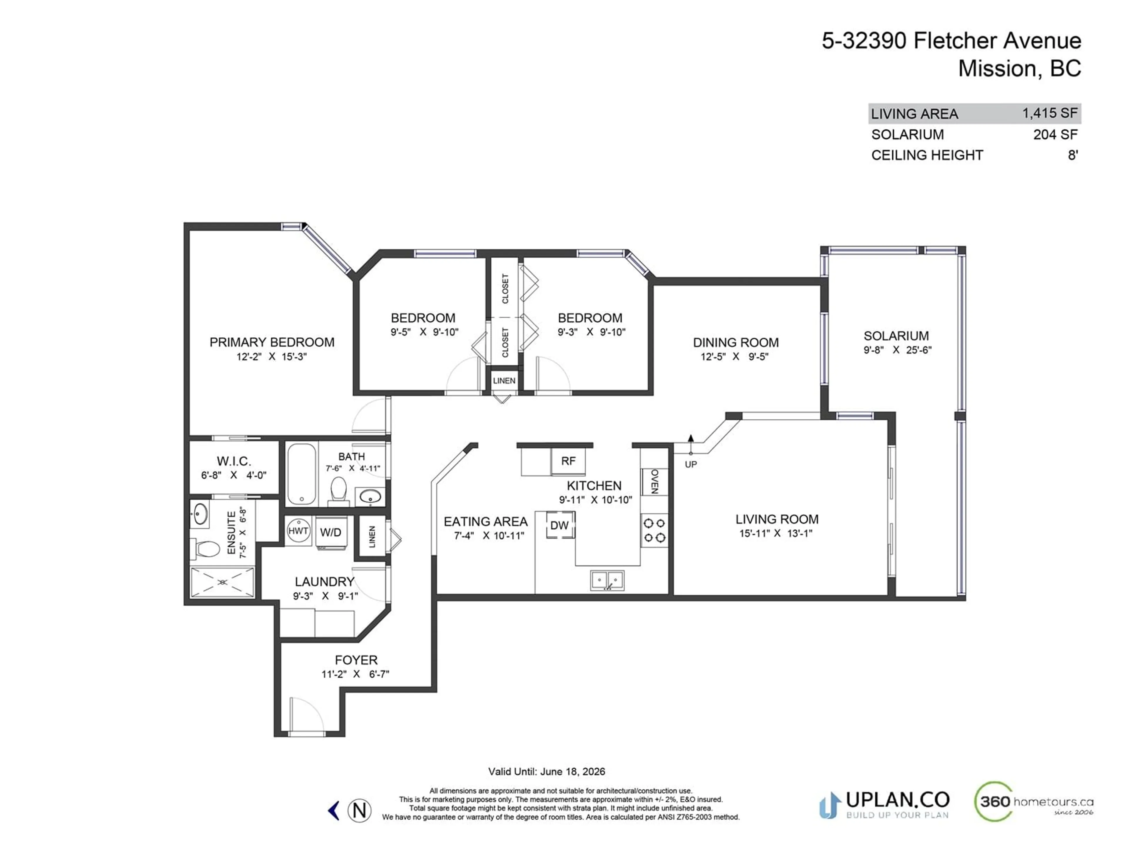 Floor plan for 5 - 32390 FLETCHER, Mission British Columbia V2V5T1