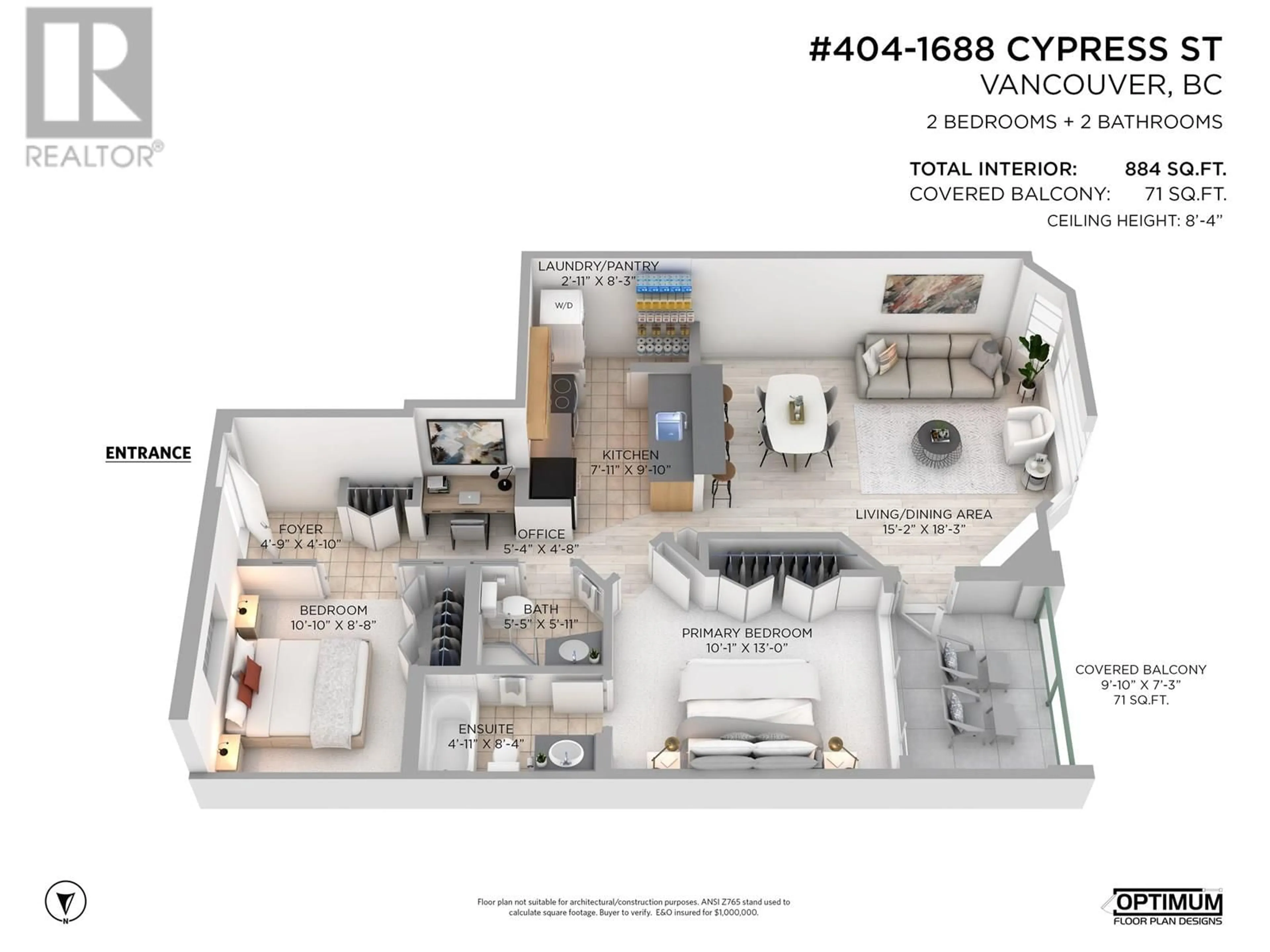 Floor plan for 404 - 1688 CYPRESS STREET, Vancouver British Columbia V6J5J1