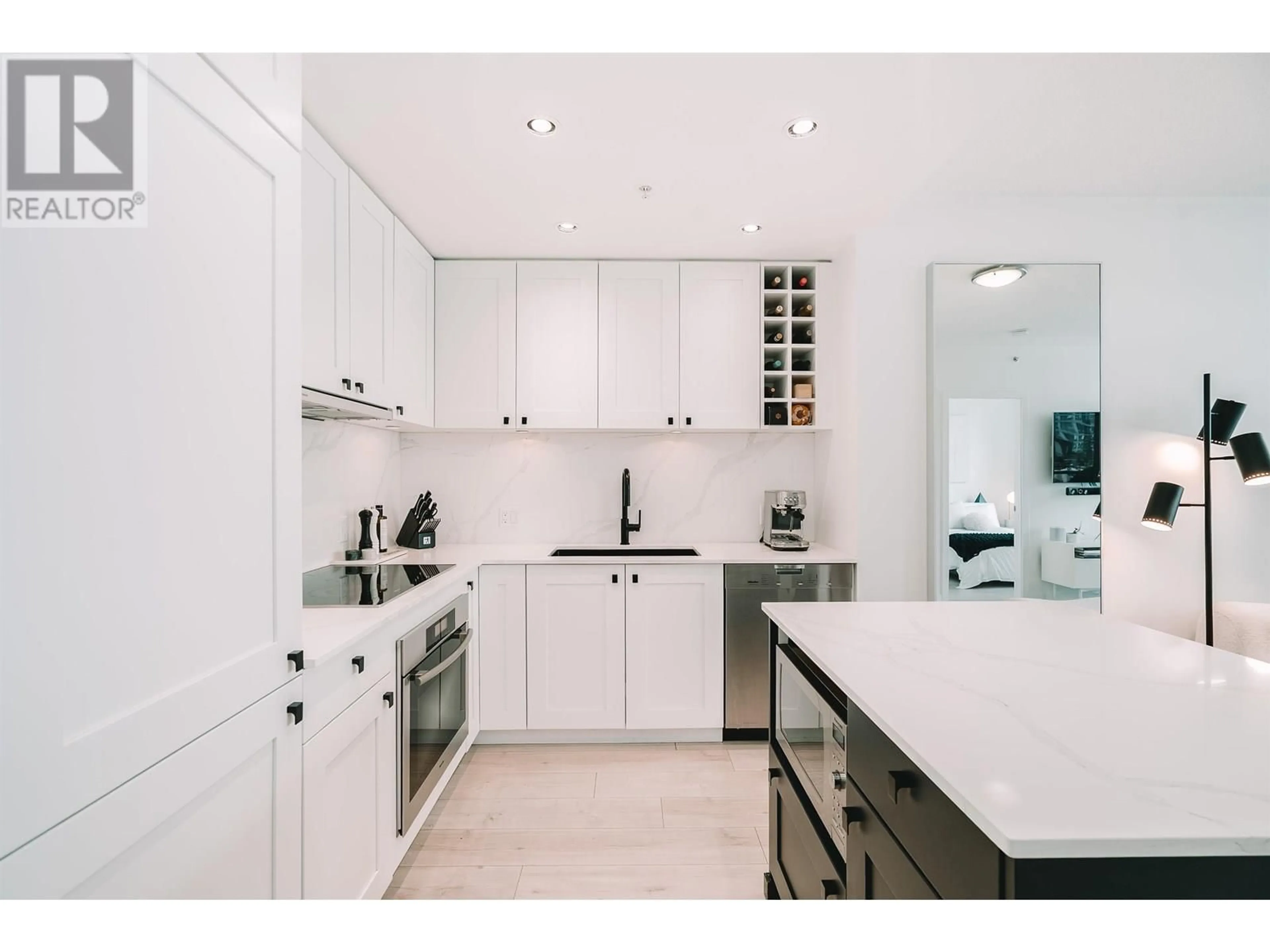 Contemporary kitchen, ceramic/tile floor for 508 - 821 CAMBIE STREET, Vancouver British Columbia V6B0E3