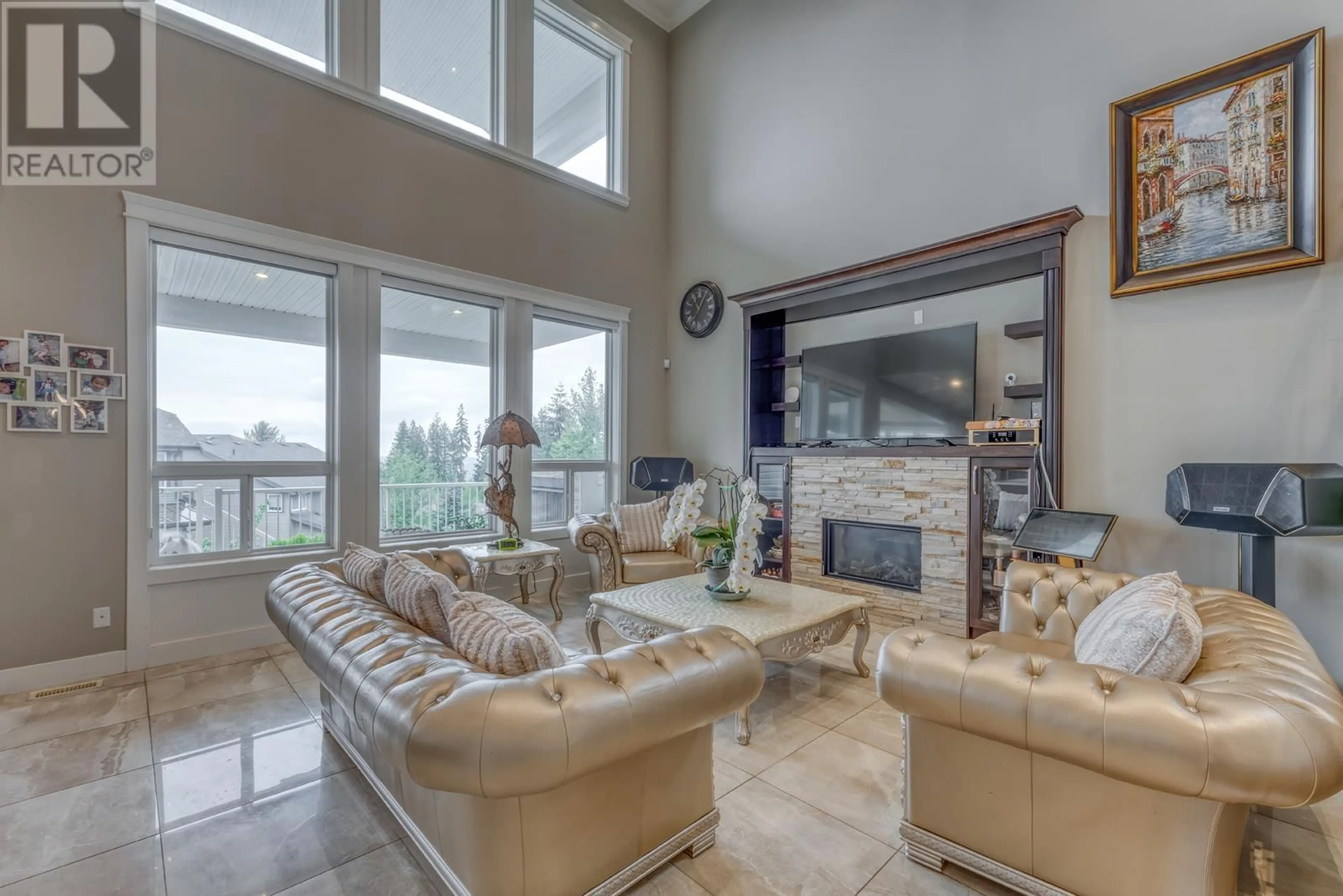 Living room with furniture, ceramic/tile floor for 3420 PRITCHETT PLACE, Coquitlam British Columbia V3E0L2