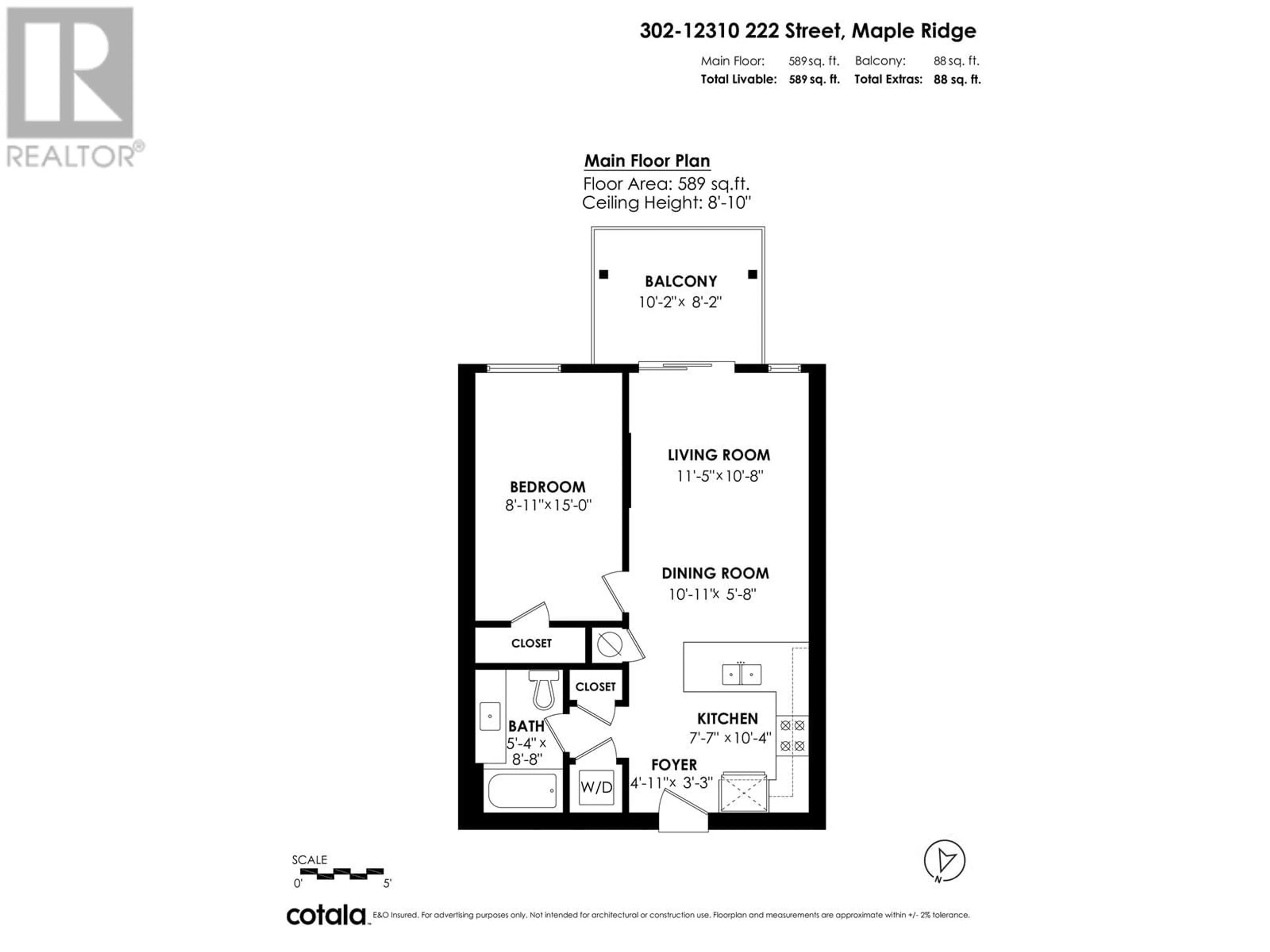 Floor plan for 302 - 12310 222 STREET, Maple Ridge British Columbia V2X5W7