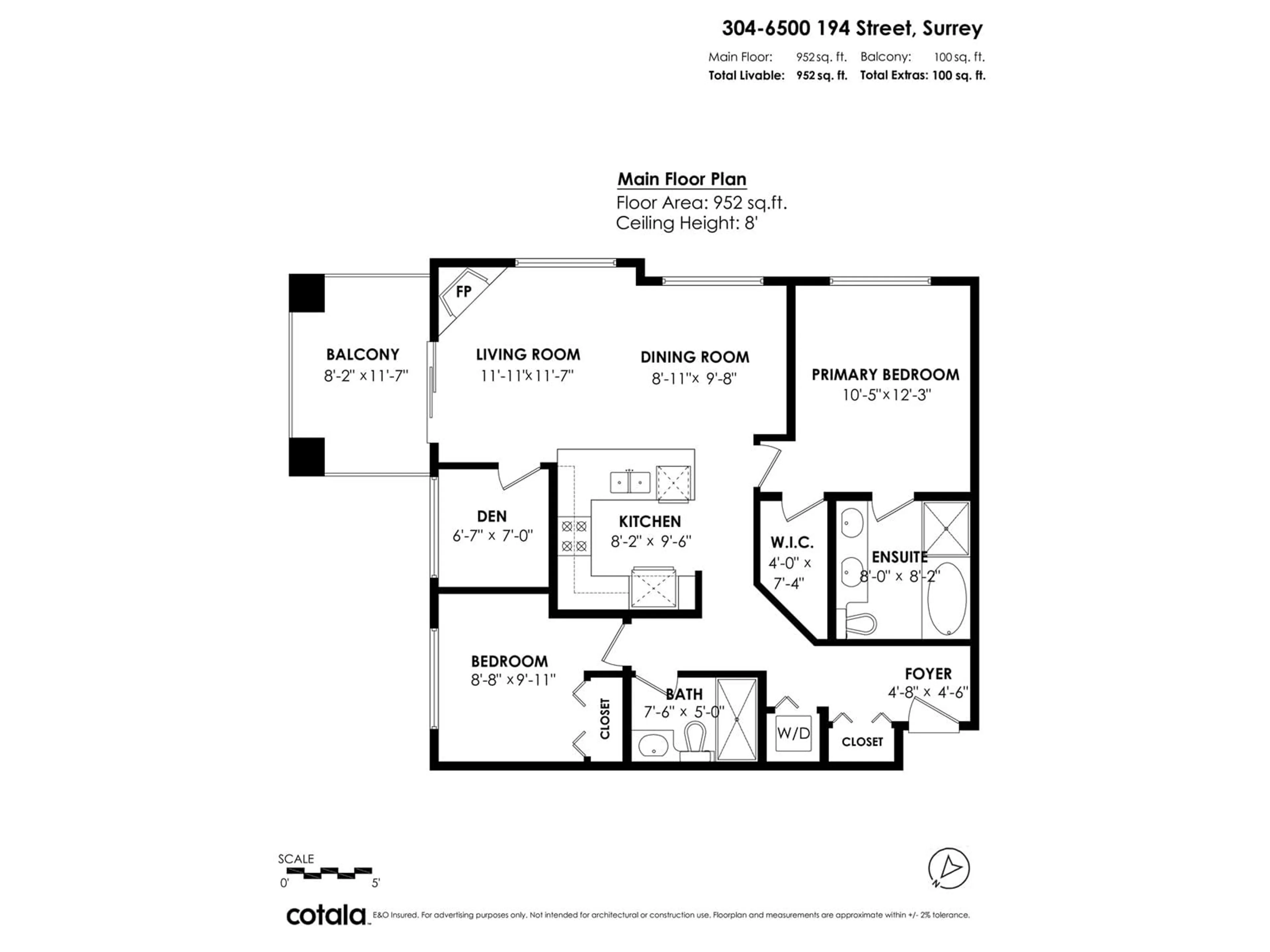 Floor plan for 304 - 6500 194, Surrey British Columbia V4N5X4