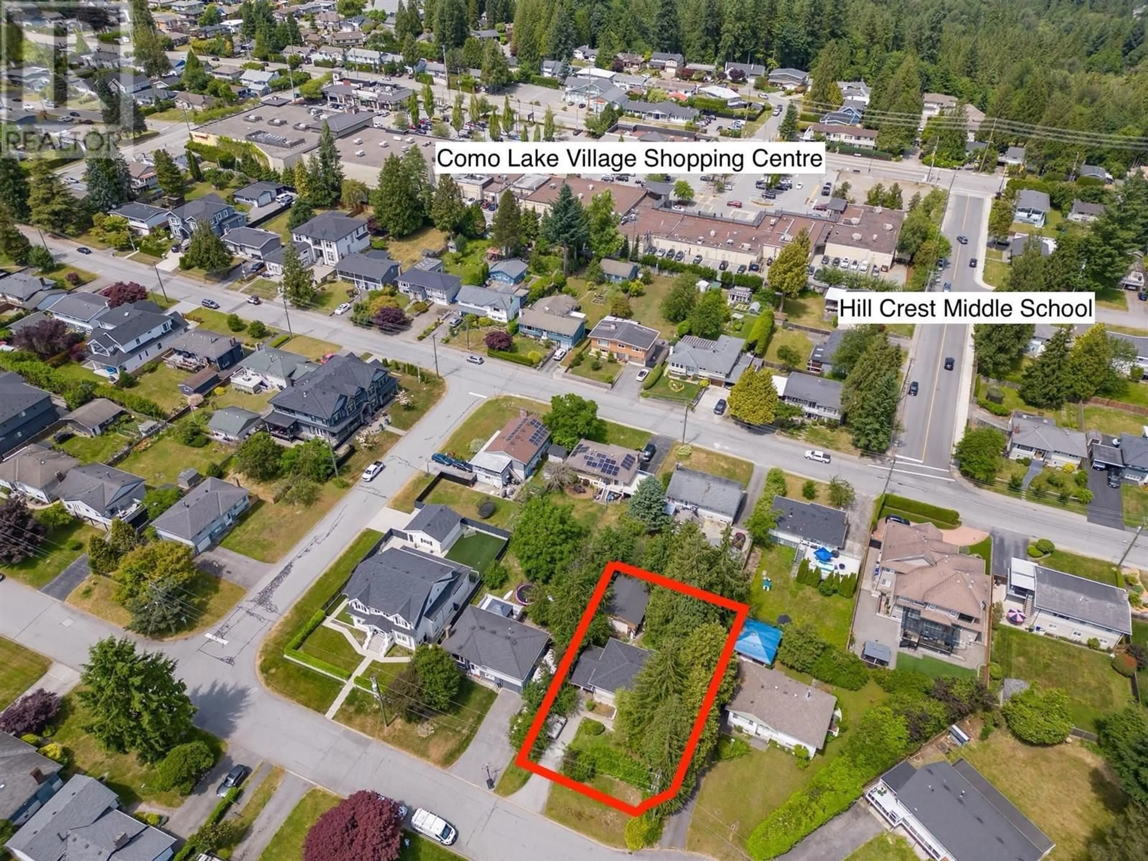 A pic from outside/outdoor area/front of a property/back of a property/a pic from drone, street for 2041 QUINTON AVENUE, Coquitlam British Columbia V3J3K6