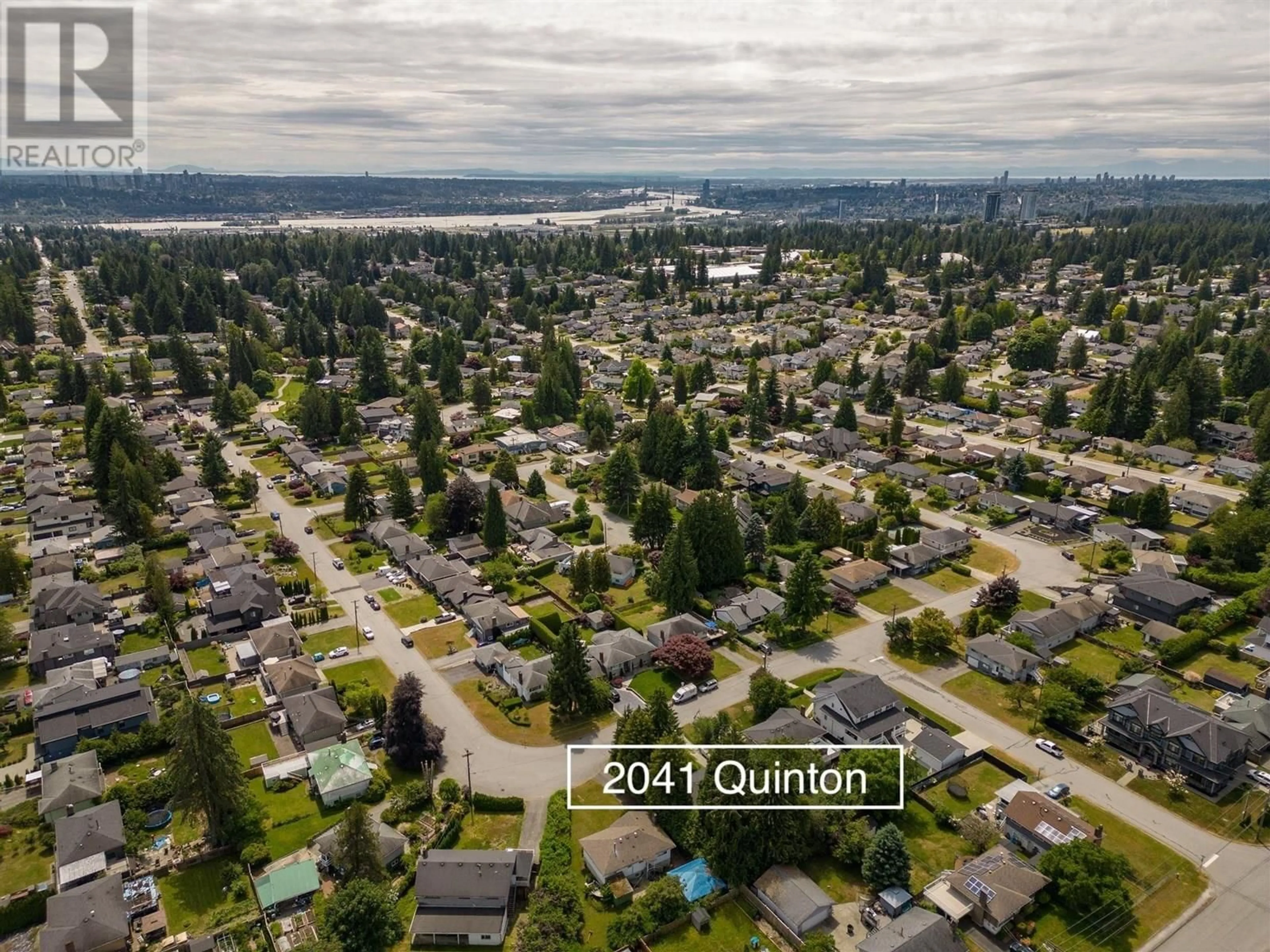 A pic from outside/outdoor area/front of a property/back of a property/a pic from drone, water/lake/river/ocean view for 2041 QUINTON AVENUE, Coquitlam British Columbia V3J3K6