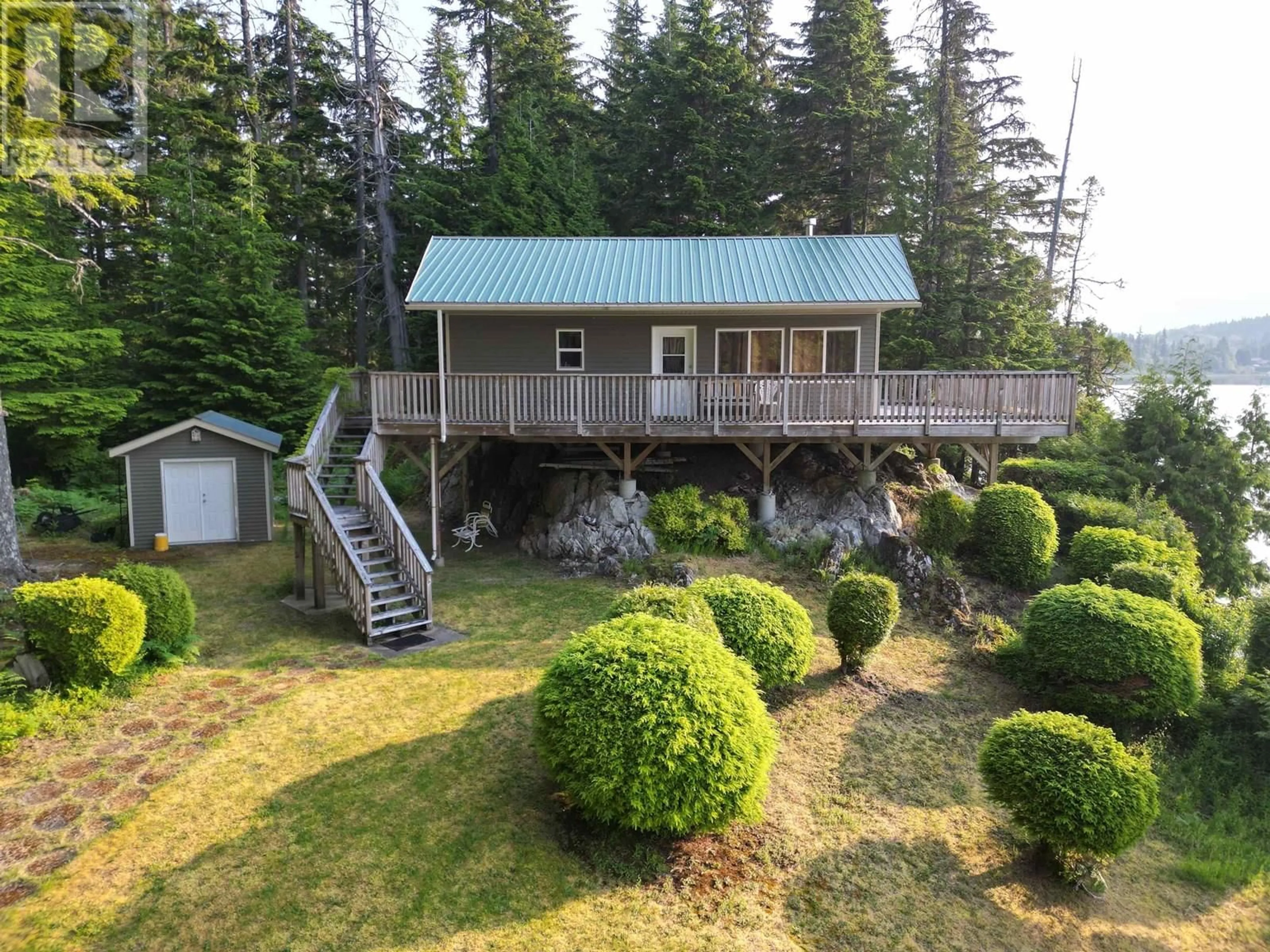 A pic from outside/outdoor area/front of a property/back of a property/a pic from drone, forest/trees view for 2650 SQUIRREL POINT, Terrace British Columbia V8G1R1