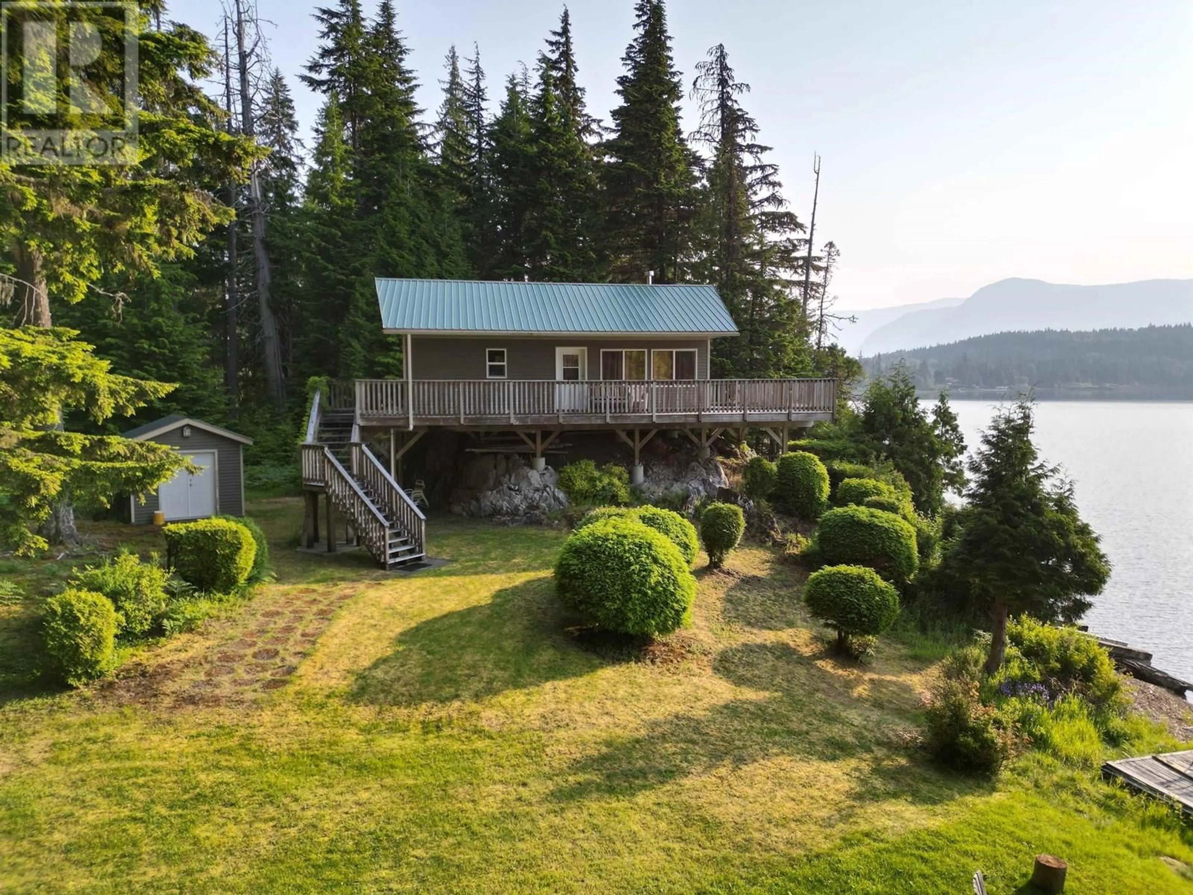 A pic from outside/outdoor area/front of a property/back of a property/a pic from drone, water/lake/river/ocean view for 2650 SQUIRREL POINT, Terrace British Columbia V8G1R1