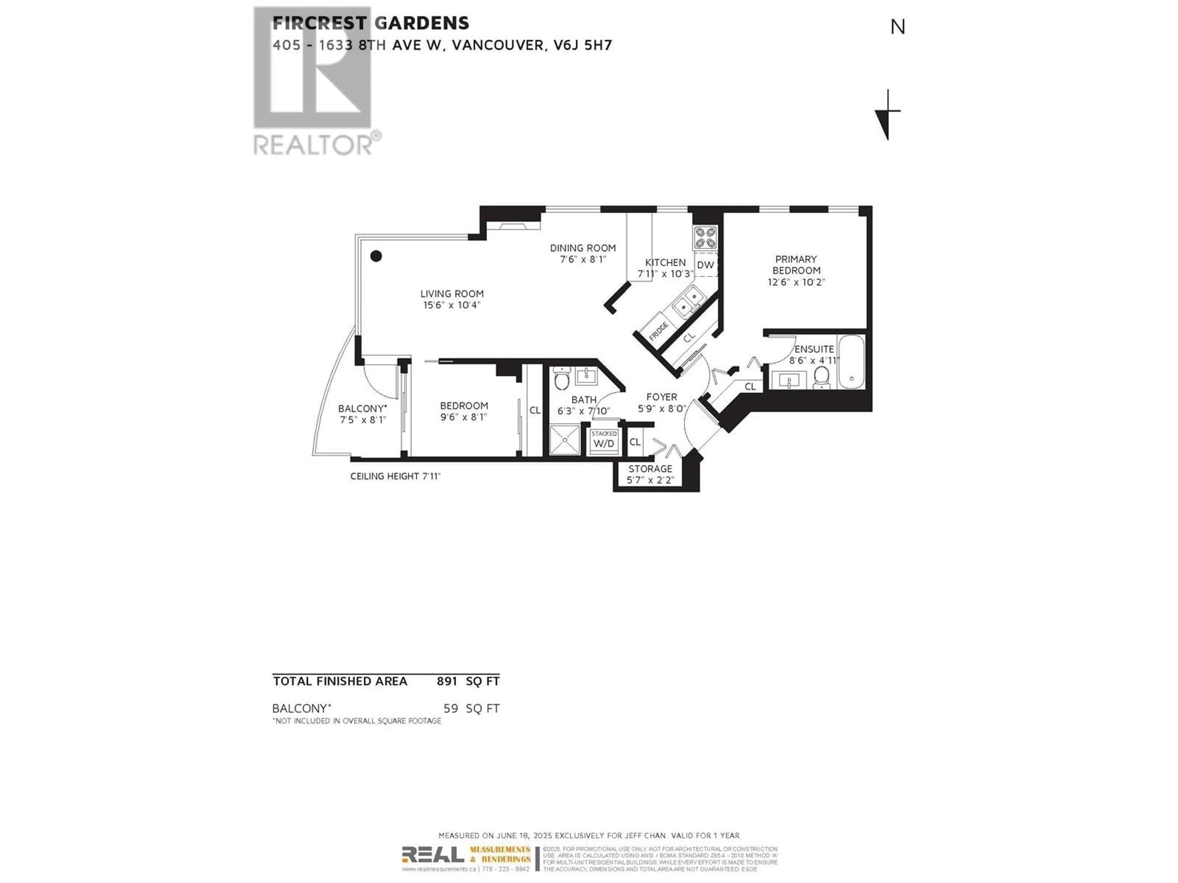 Floor plan for 405 - 1633 8TH AVENUE, Vancouver British Columbia V6J5H7