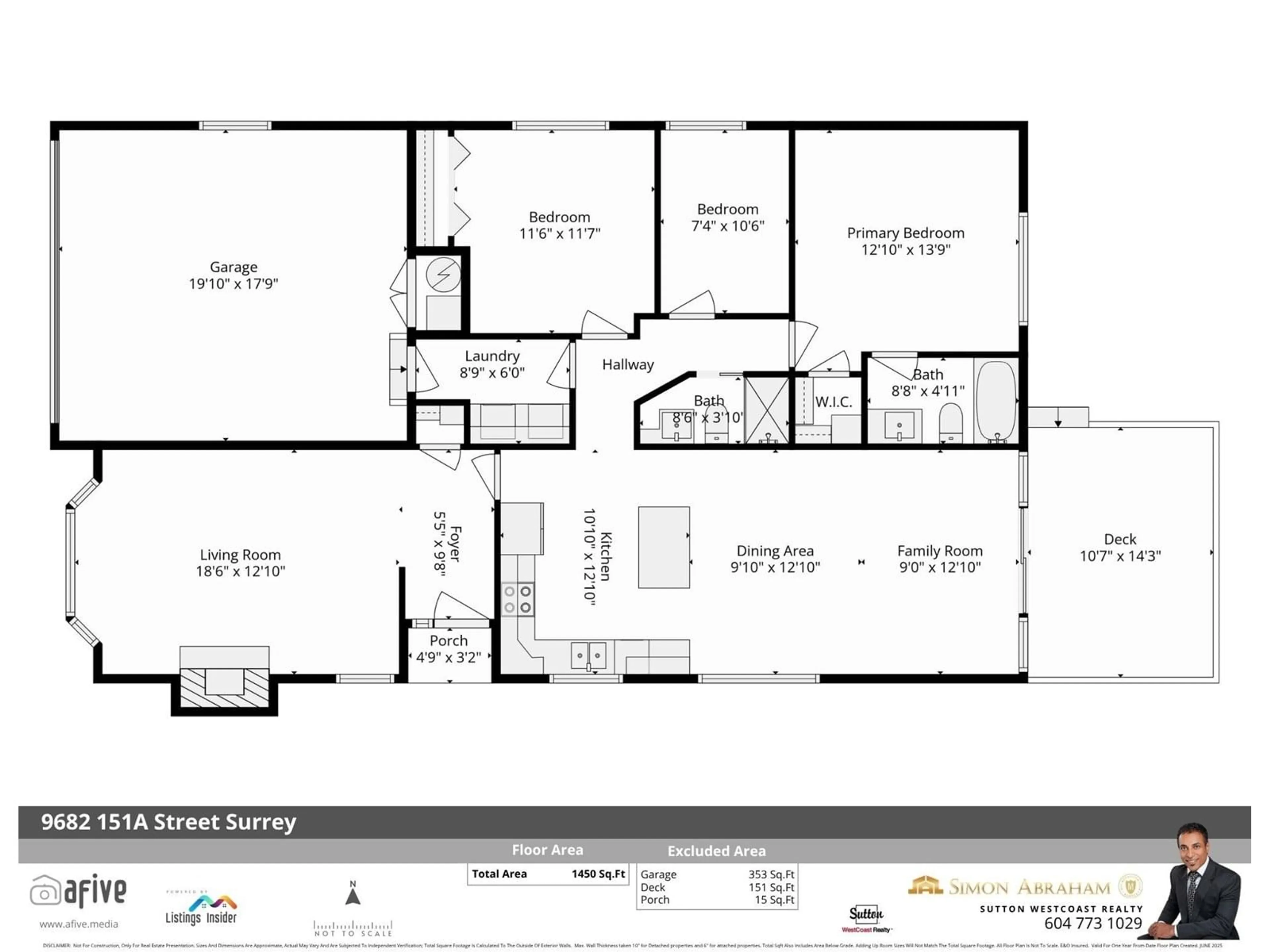 Floor plan for 9682 151A, Surrey British Columbia V3R9Z4