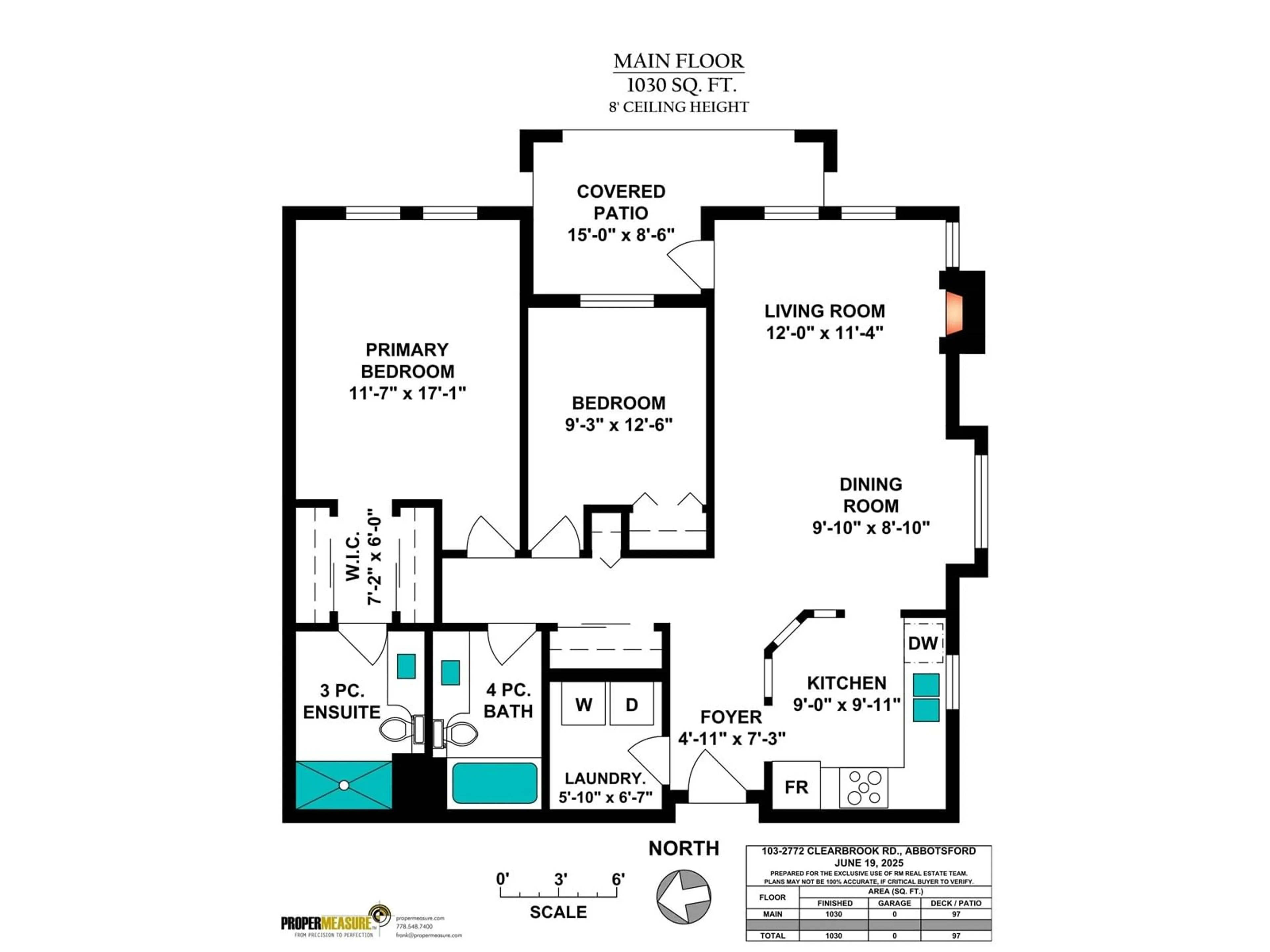 Floor plan for 103 - 2772 CLEARBROOK, Abbotsford British Columbia V2T6N6