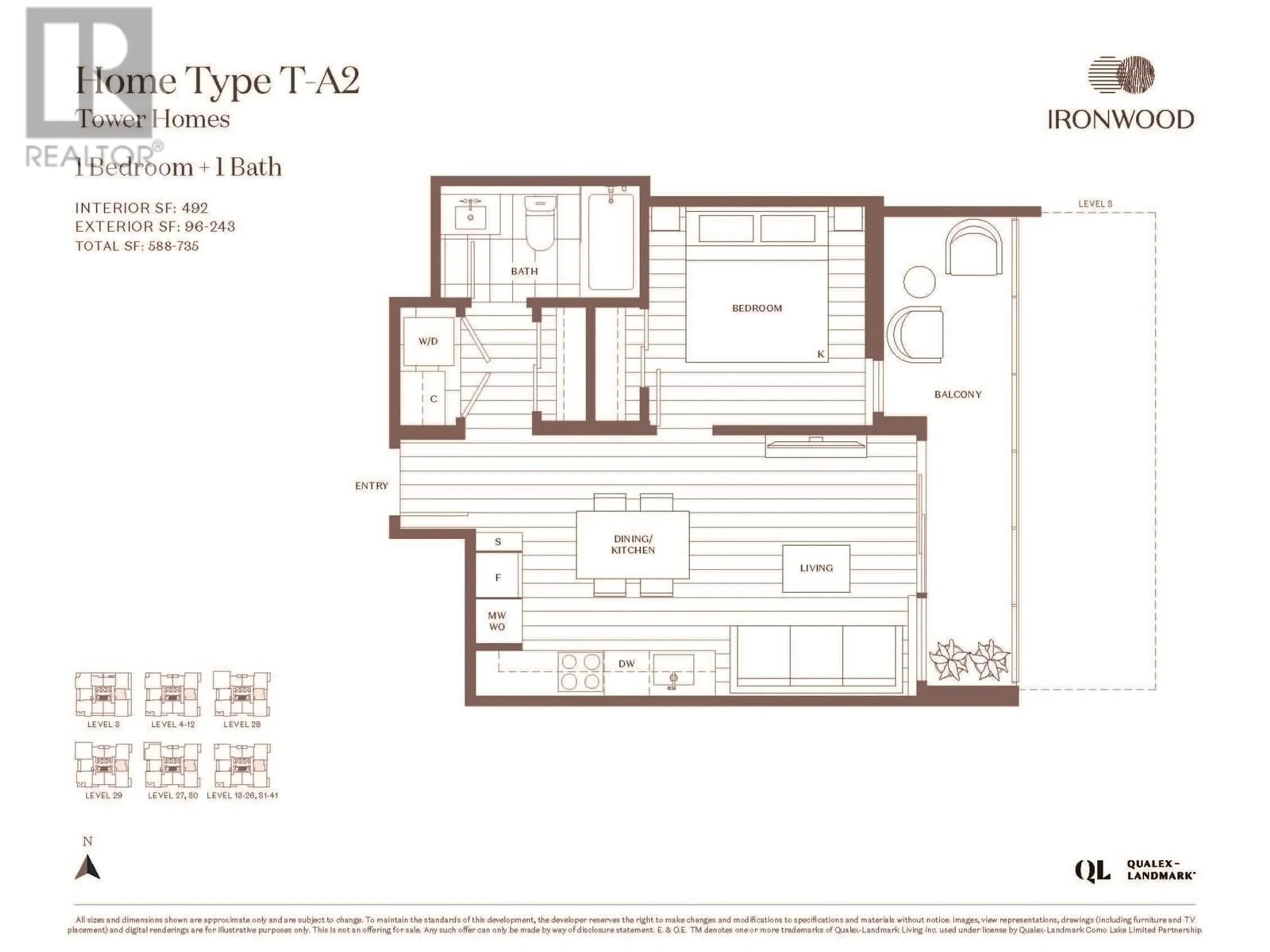 Floor plan for 1603 - 609 TYNDALL STREET, Coquitlam British Columbia V3J3S8
