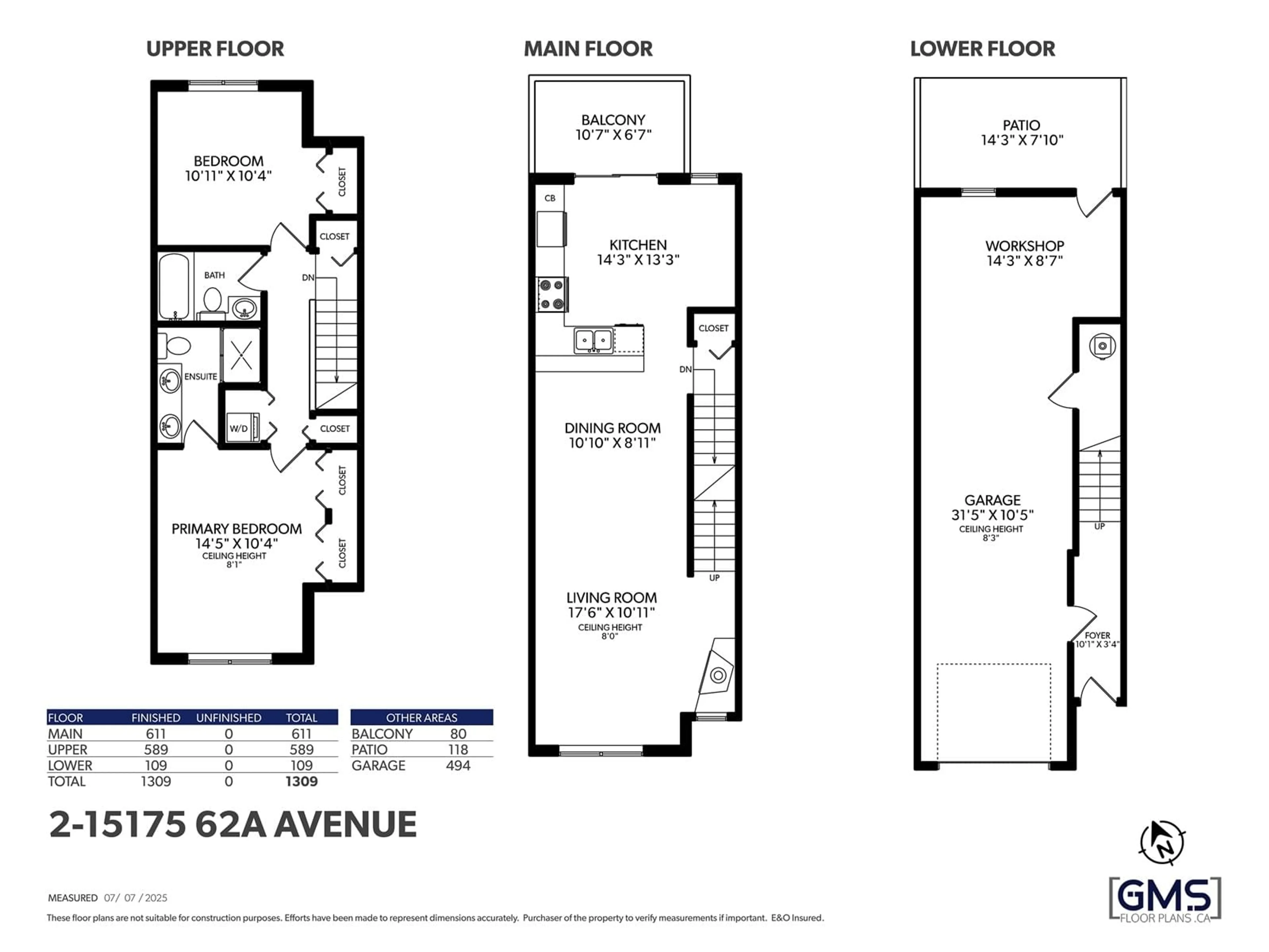 Floor plan for 2 - 15175 62A, Surrey British Columbia V3S1X1