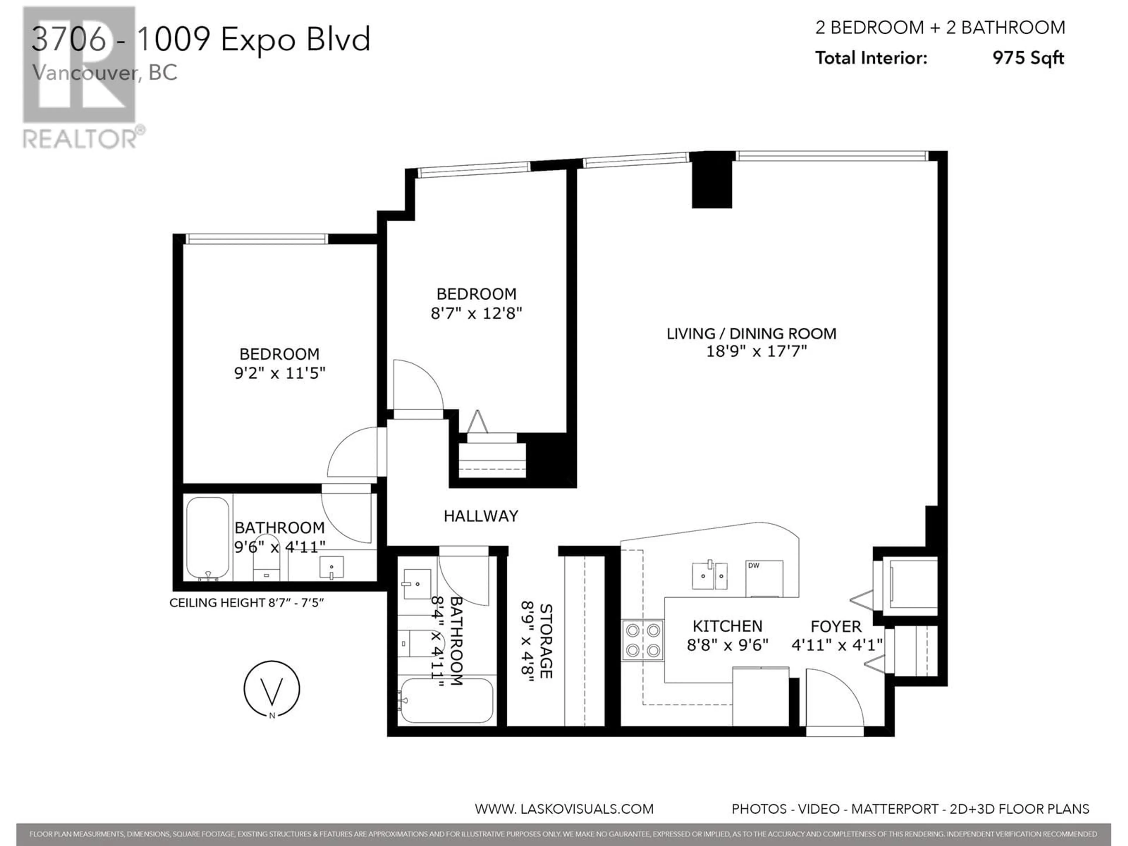 Floor plan for 3706 - 1009 EXPO BOULEVARD, Vancouver British Columbia V6Z2V9