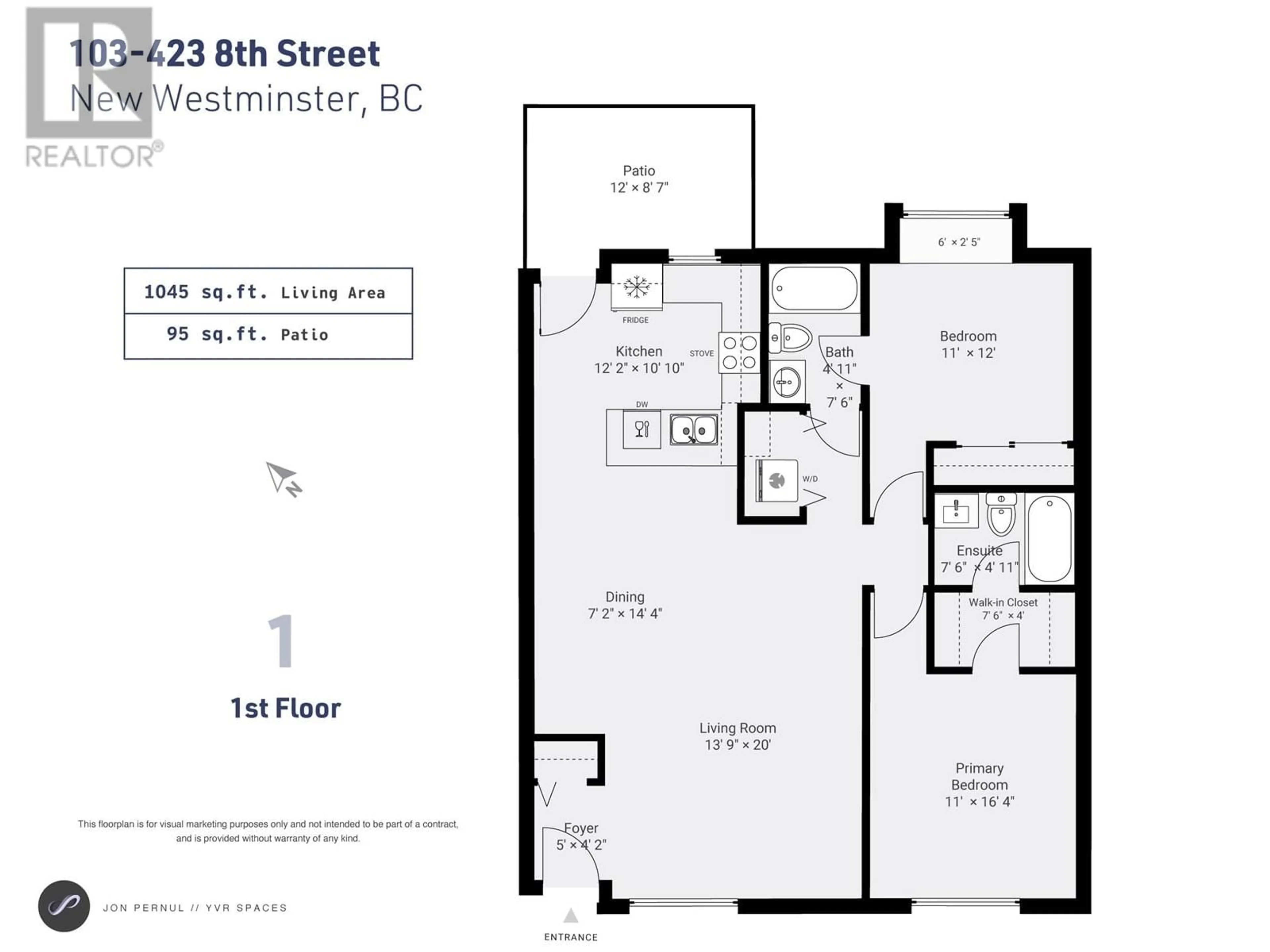 Floor plan for 103 - 423 EIGHTH STREET, New Westminster British Columbia V3M3R5