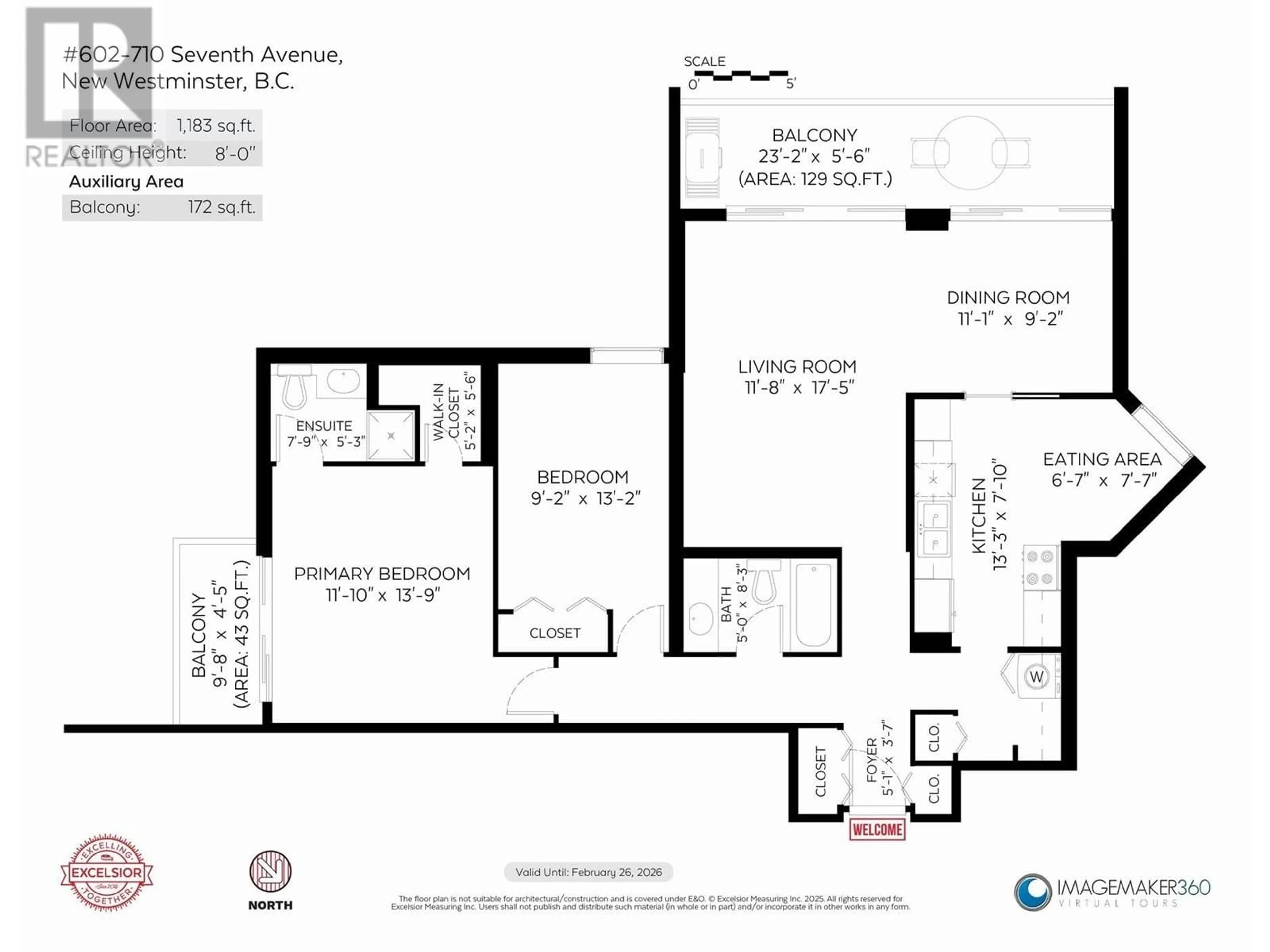 Floor plan for 602 - 710 SEVENTH AVENUE, New Westminster British Columbia V3M5V3