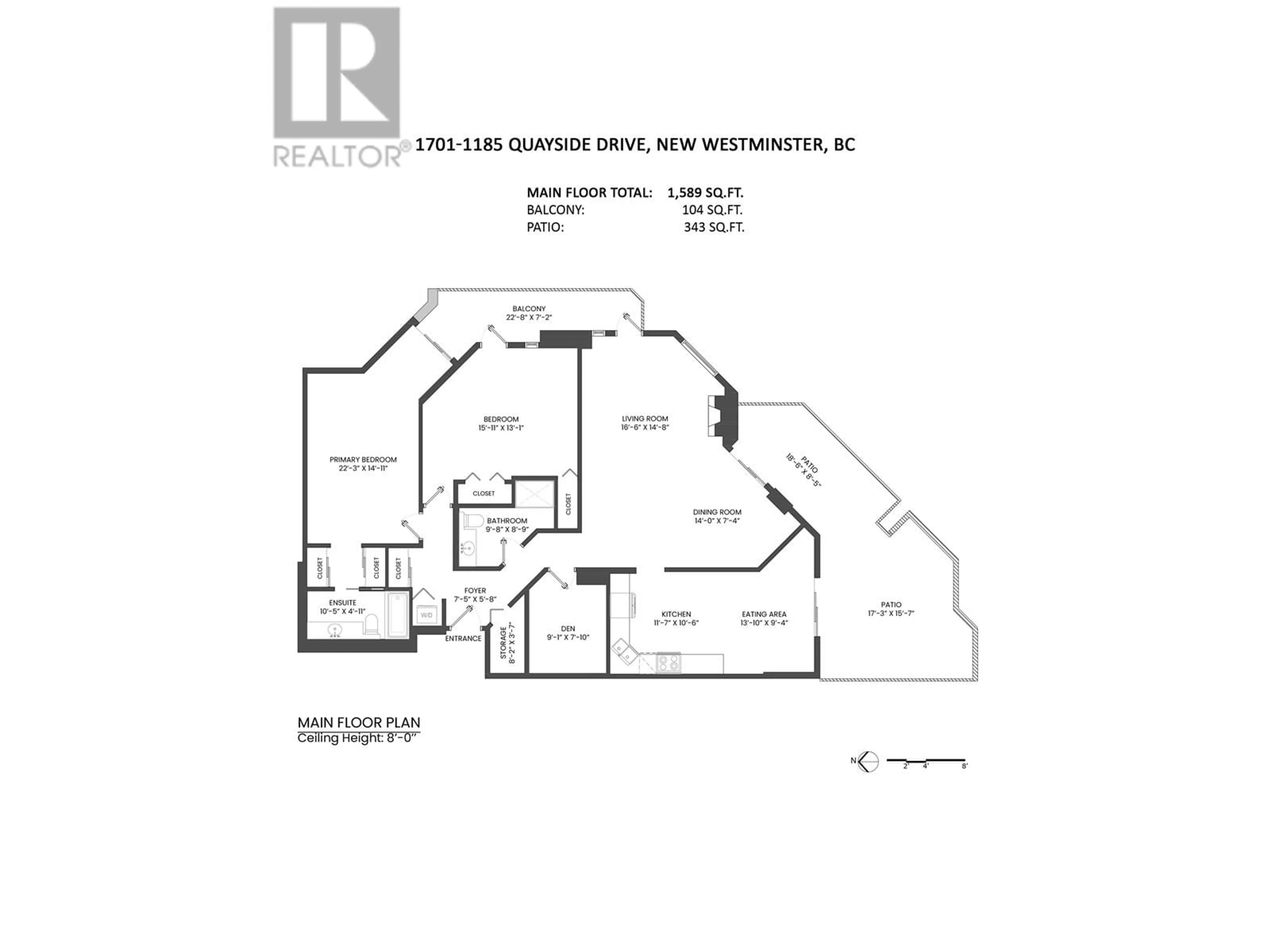Floor plan for 1701 - 1185 QUAYSIDE DRIVE, New Westminster British Columbia V3M6T8