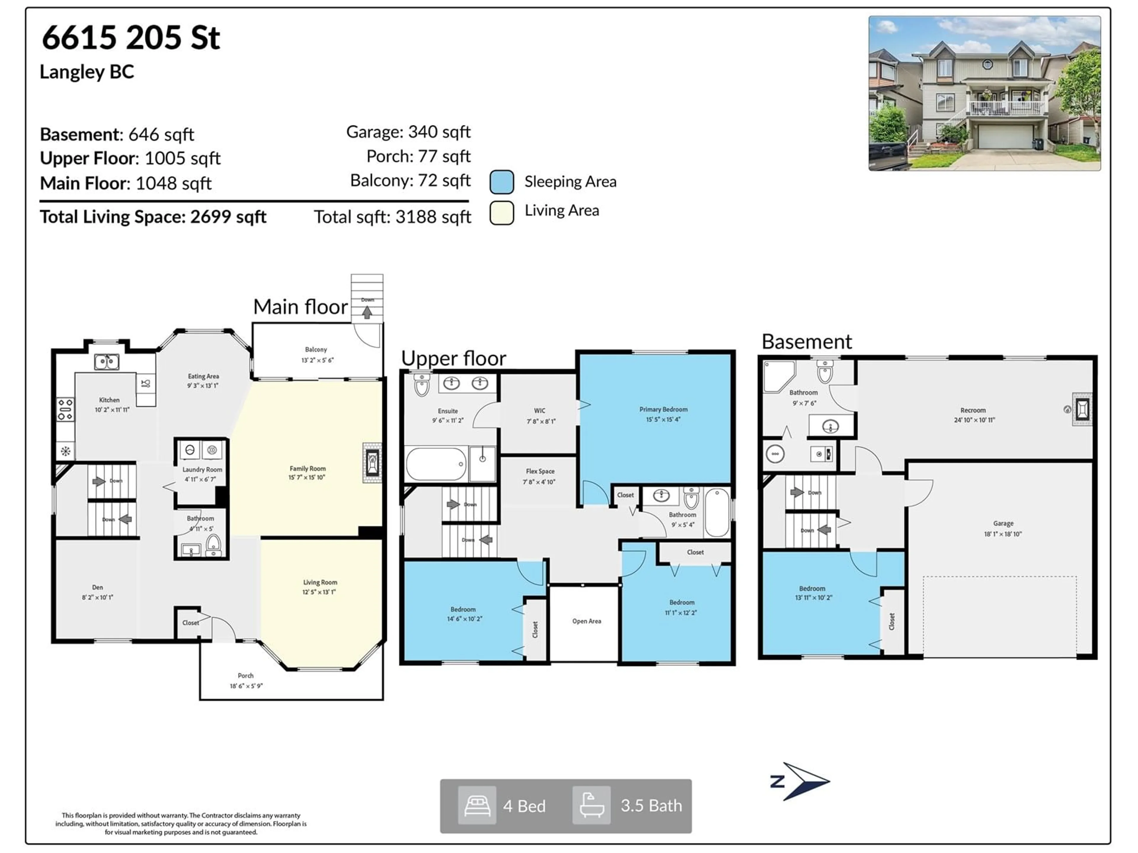 Floor plan for 6615 205, Langley British Columbia V1Y2X8