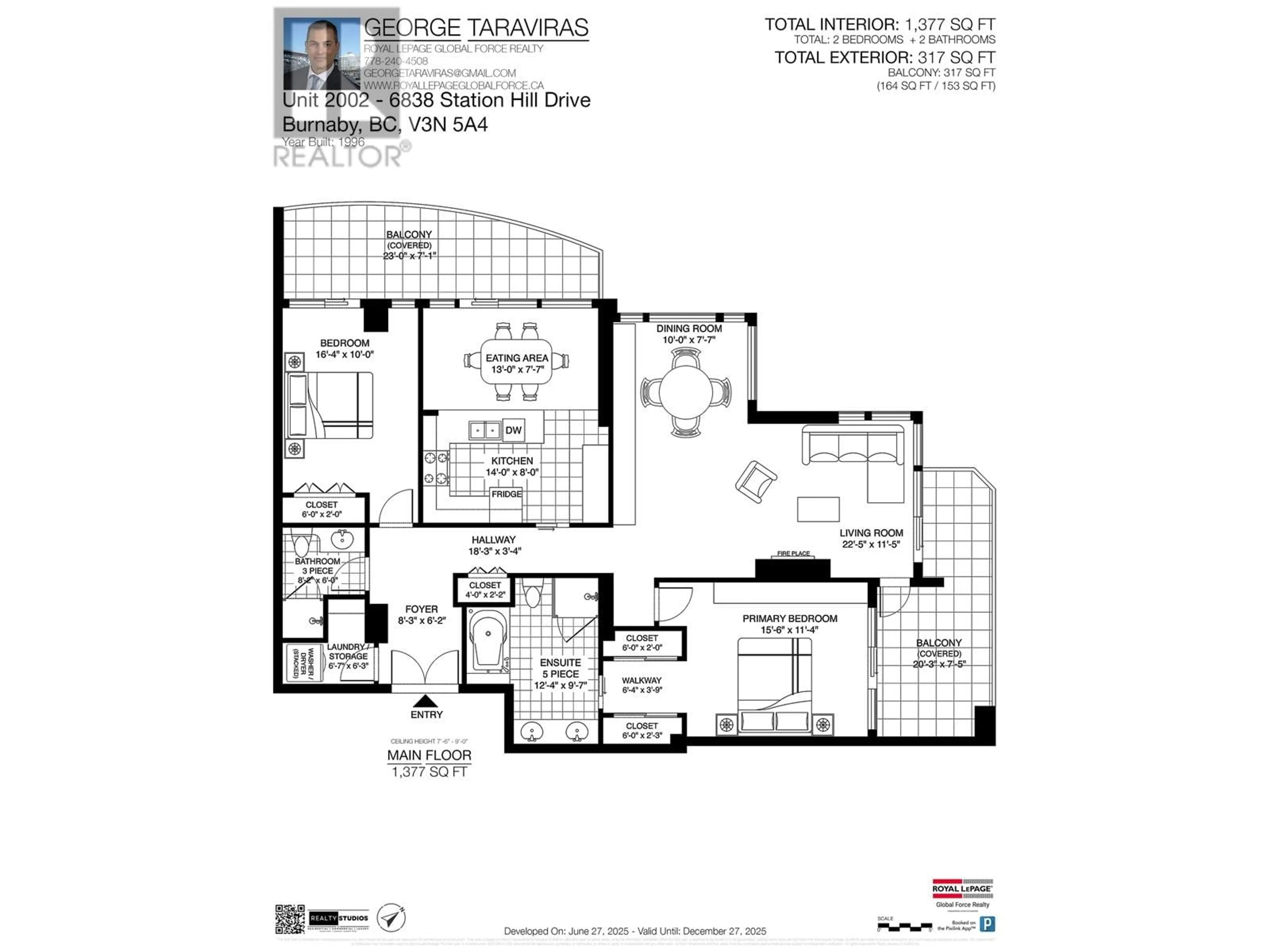 Floor plan for 2002 - 6838 STATION HILL DRIVE, Burnaby British Columbia V3N5A4