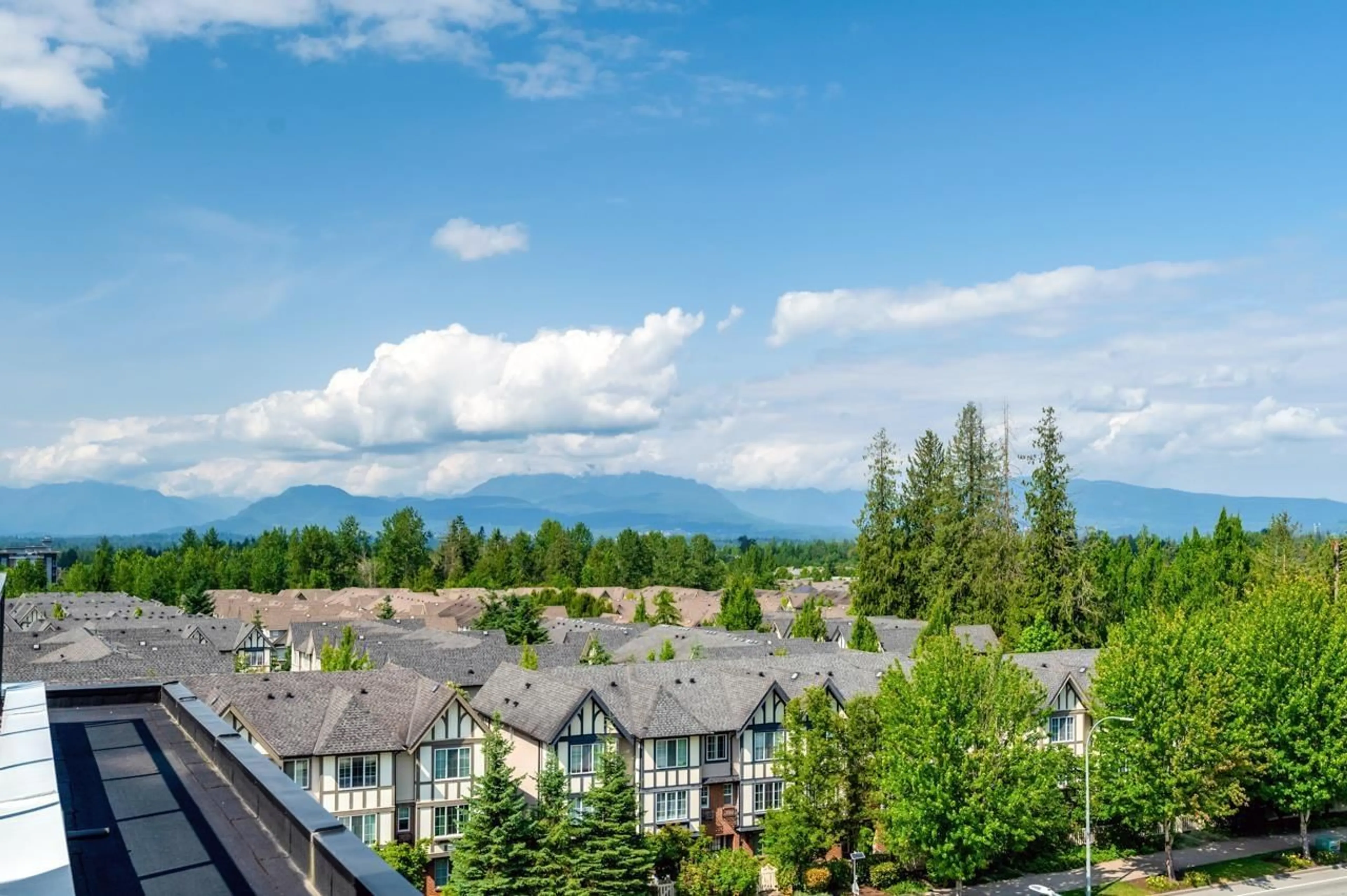 A pic from outside/outdoor area/front of a property/back of a property/a pic from drone, mountain view for B612 - 20834 80, Langley British Columbia V2Y3M6