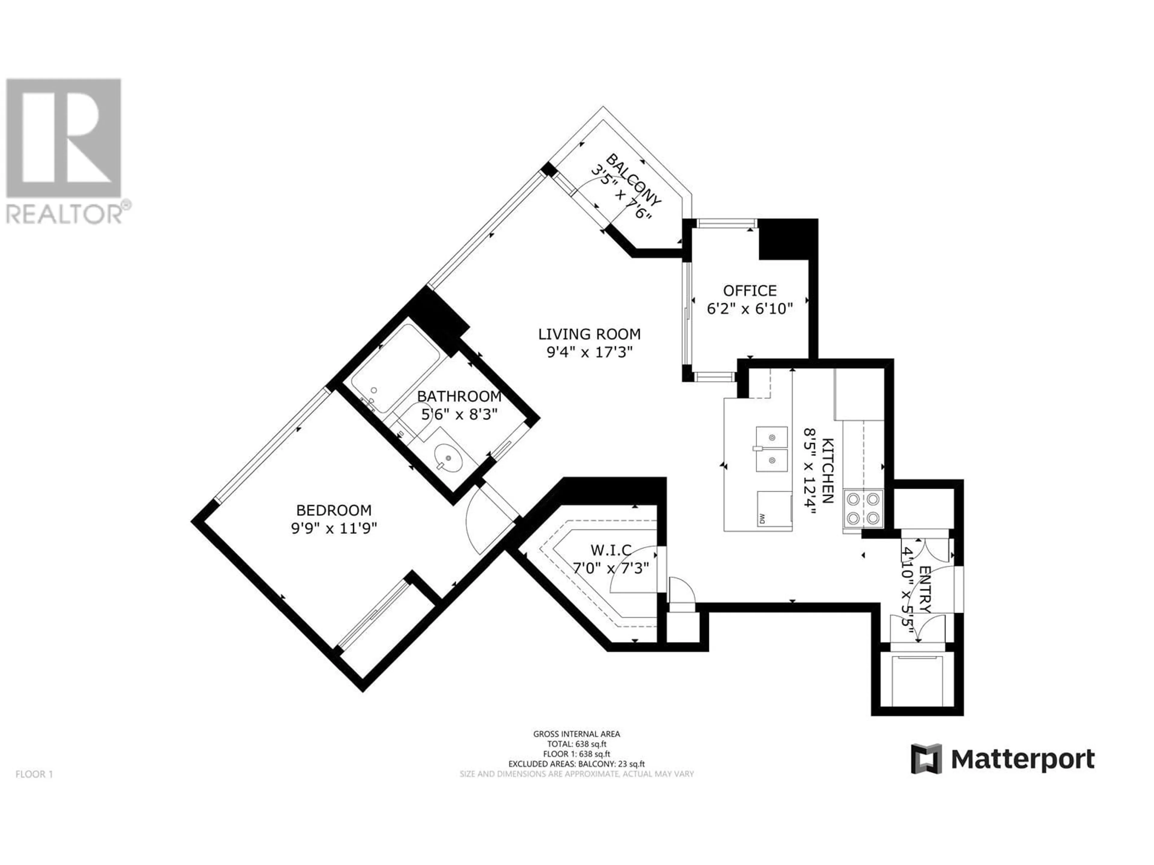 Floor plan for 907 - 58 KEEFER PLACE, Vancouver British Columbia V6B0B8