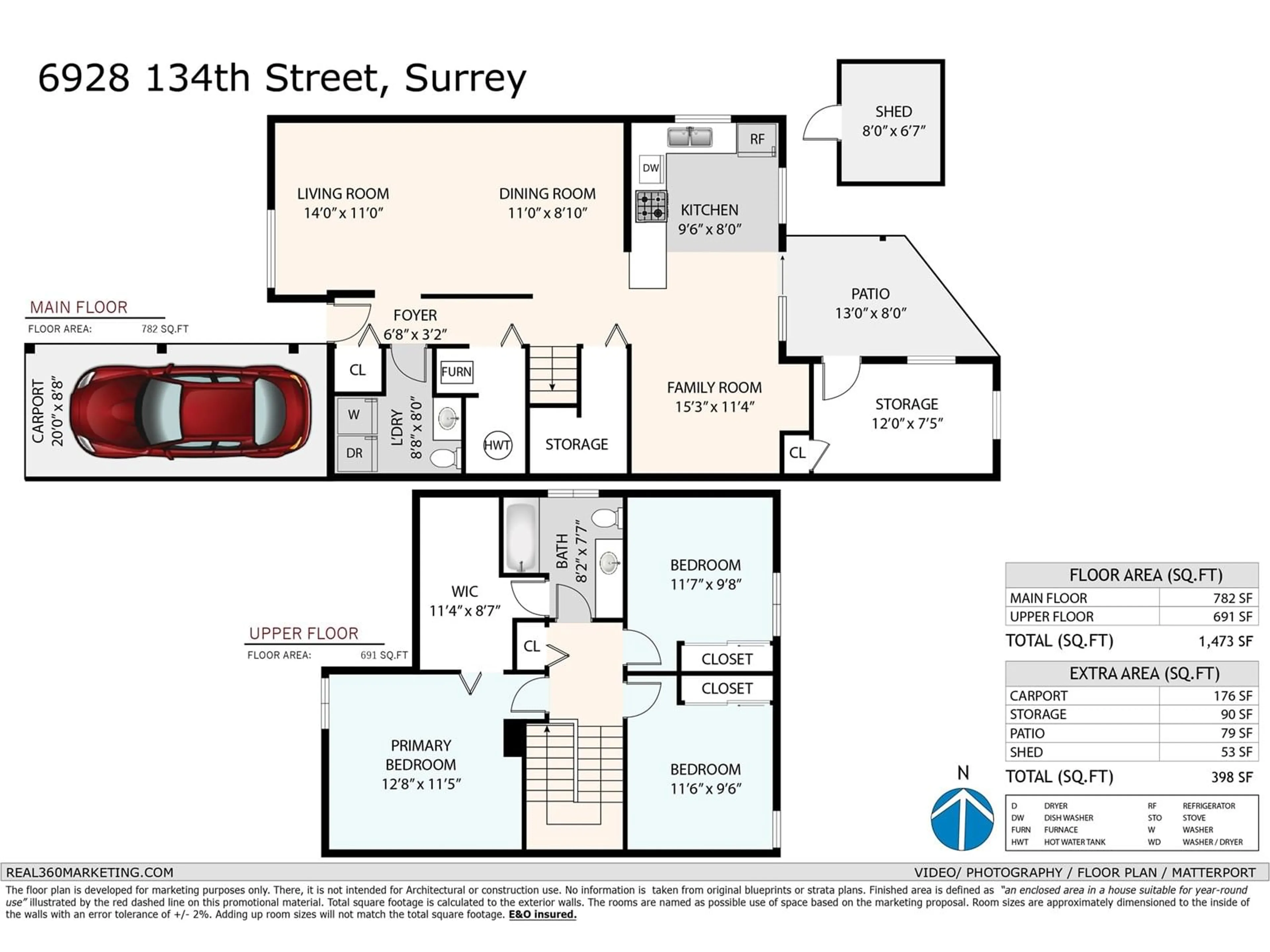 Floor plan for 6928 134, Surrey British Columbia V3W4S9