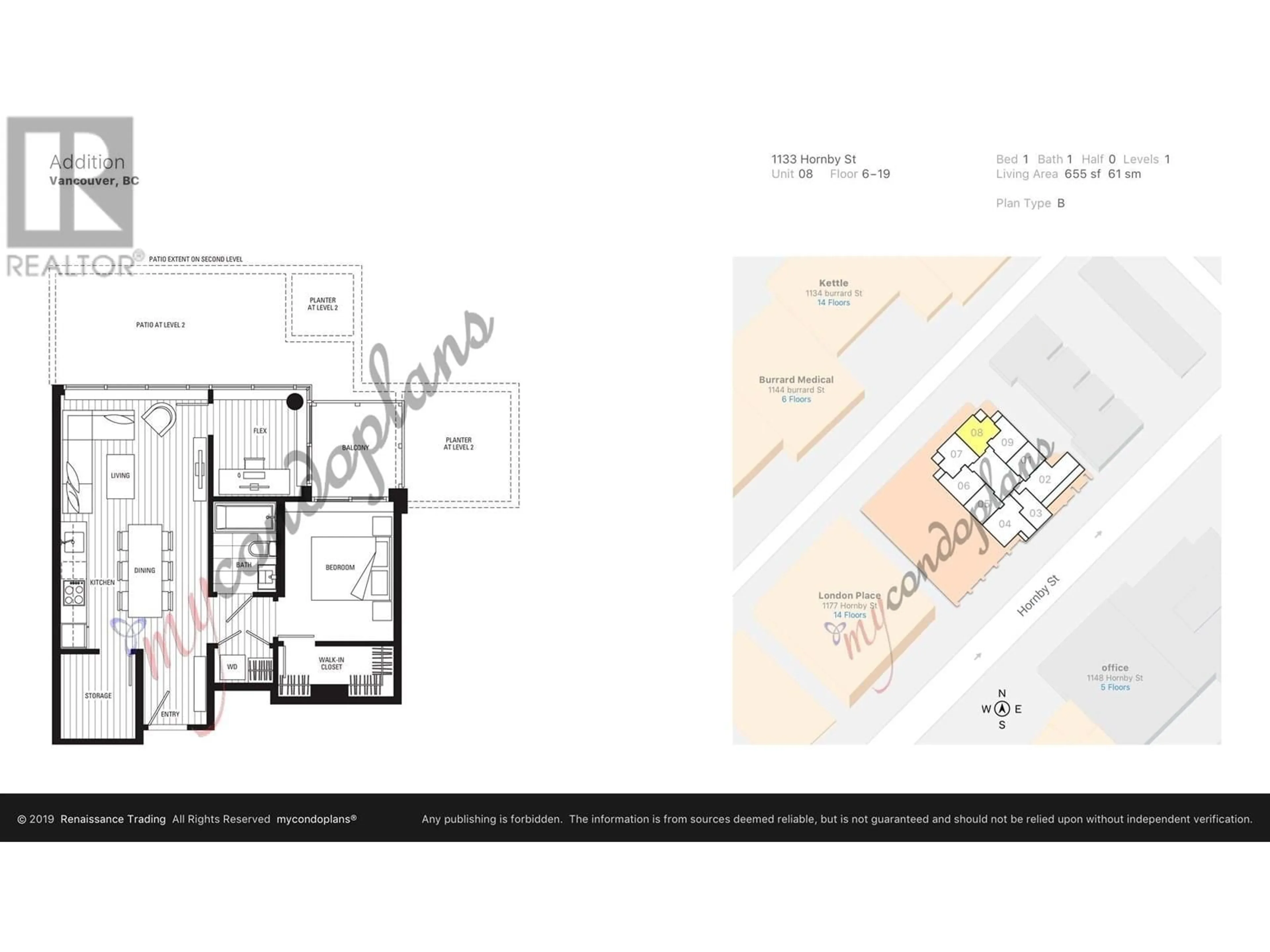 Floor plan for 1608 - 1133 HORNBY STREET, Vancouver British Columbia V6Z1W1