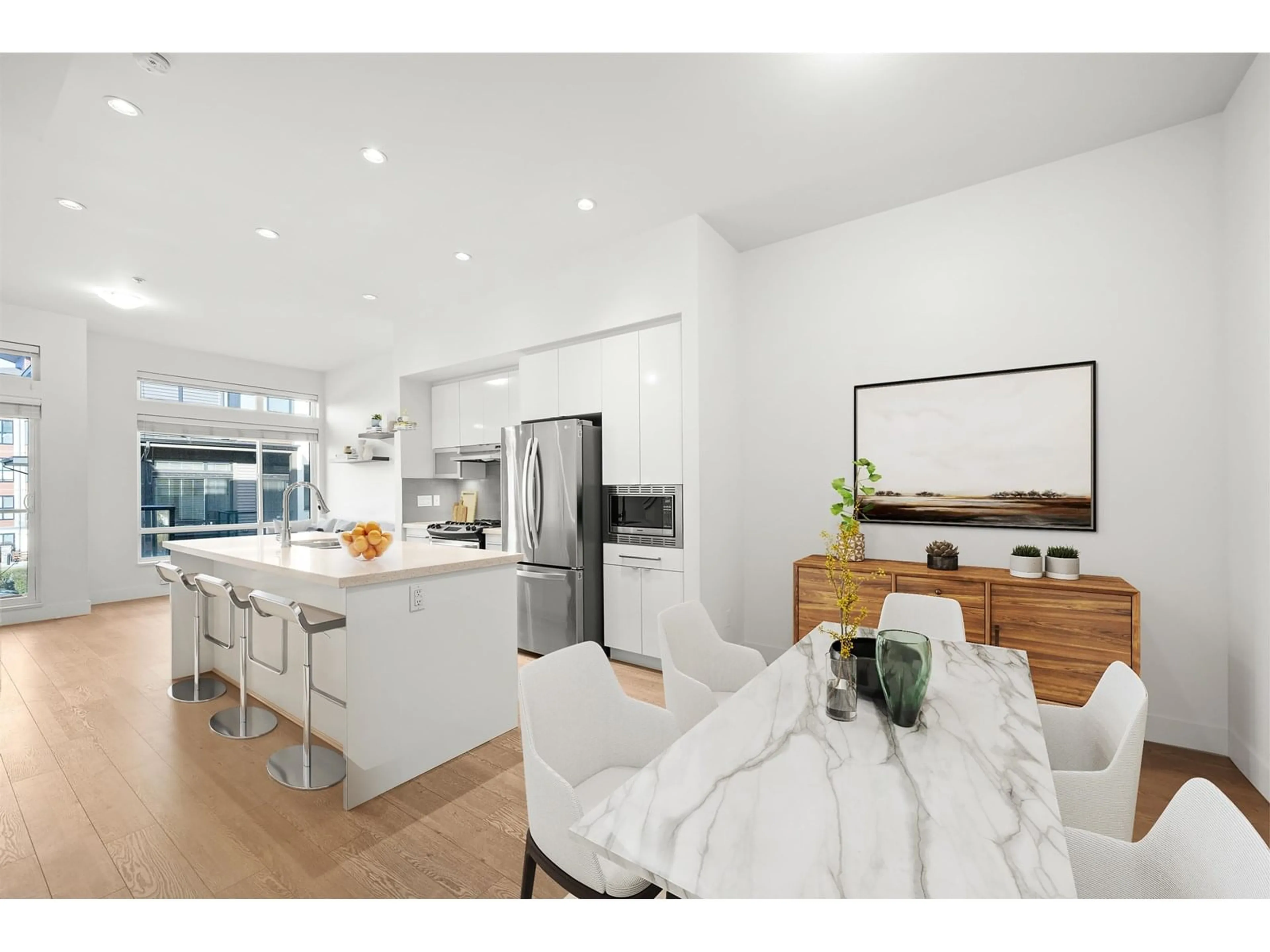 Open concept kitchen, ceramic/tile floor for 57 - 7811 209, Langley British Columbia V2Y0P2