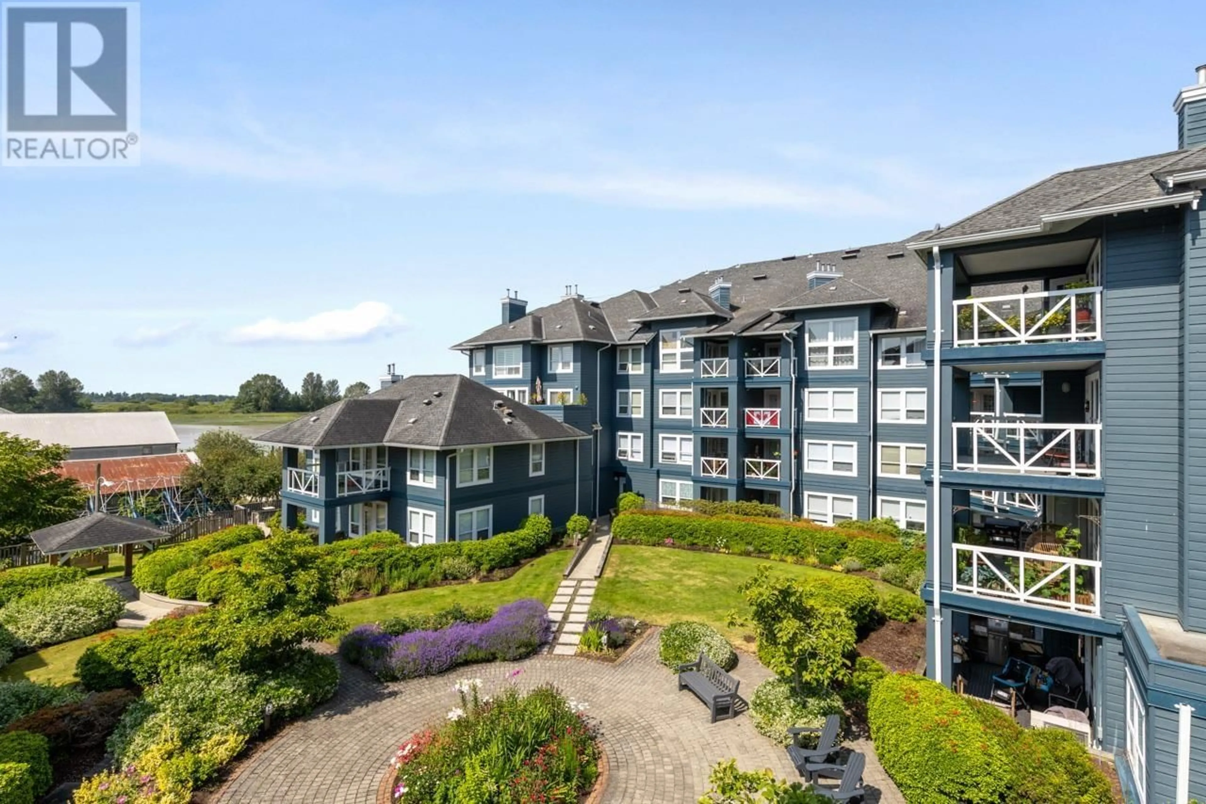 A pic from outside/outdoor area/front of a property/back of a property/a pic from drone, water/lake/river/ocean view for 316 - 12931 RAILWAY AVENUE, Richmond British Columbia V7E6M5