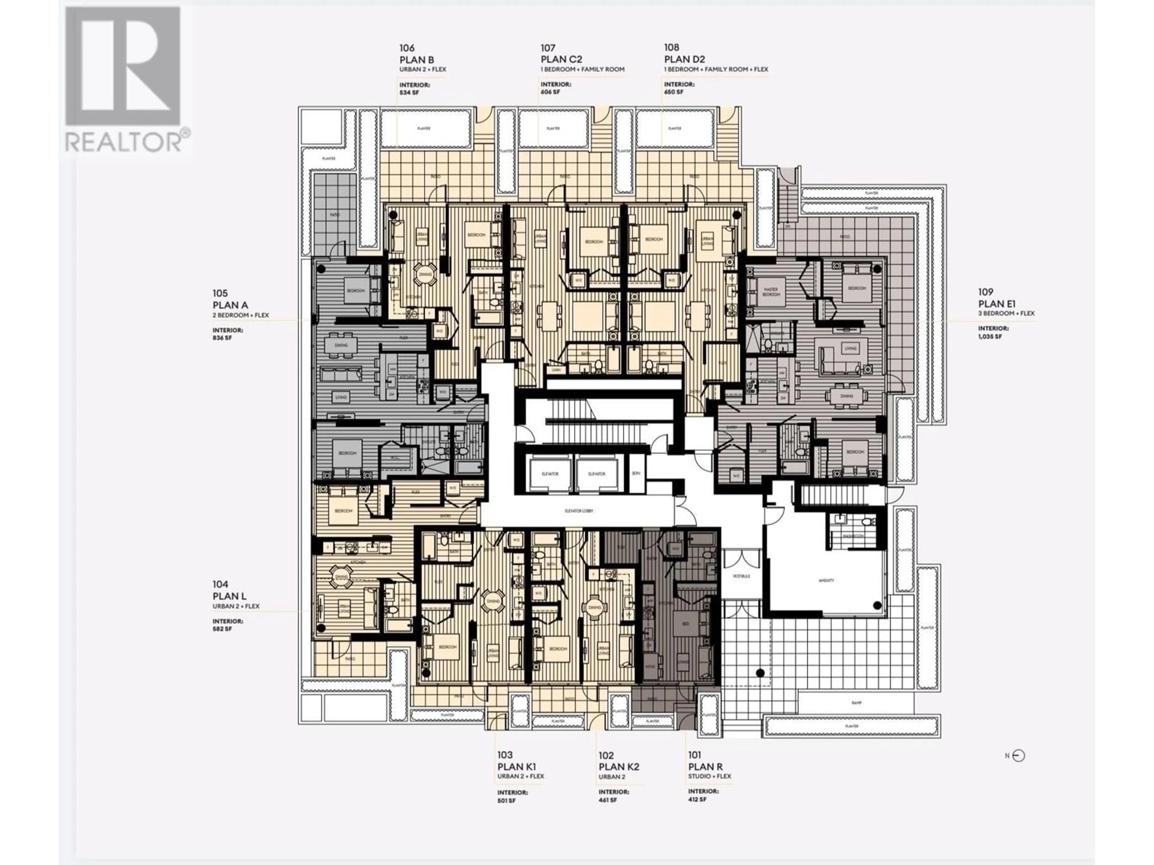 Floor plan for 102 - 8030 OAK STREET, Vancouver British Columbia V6P4A8