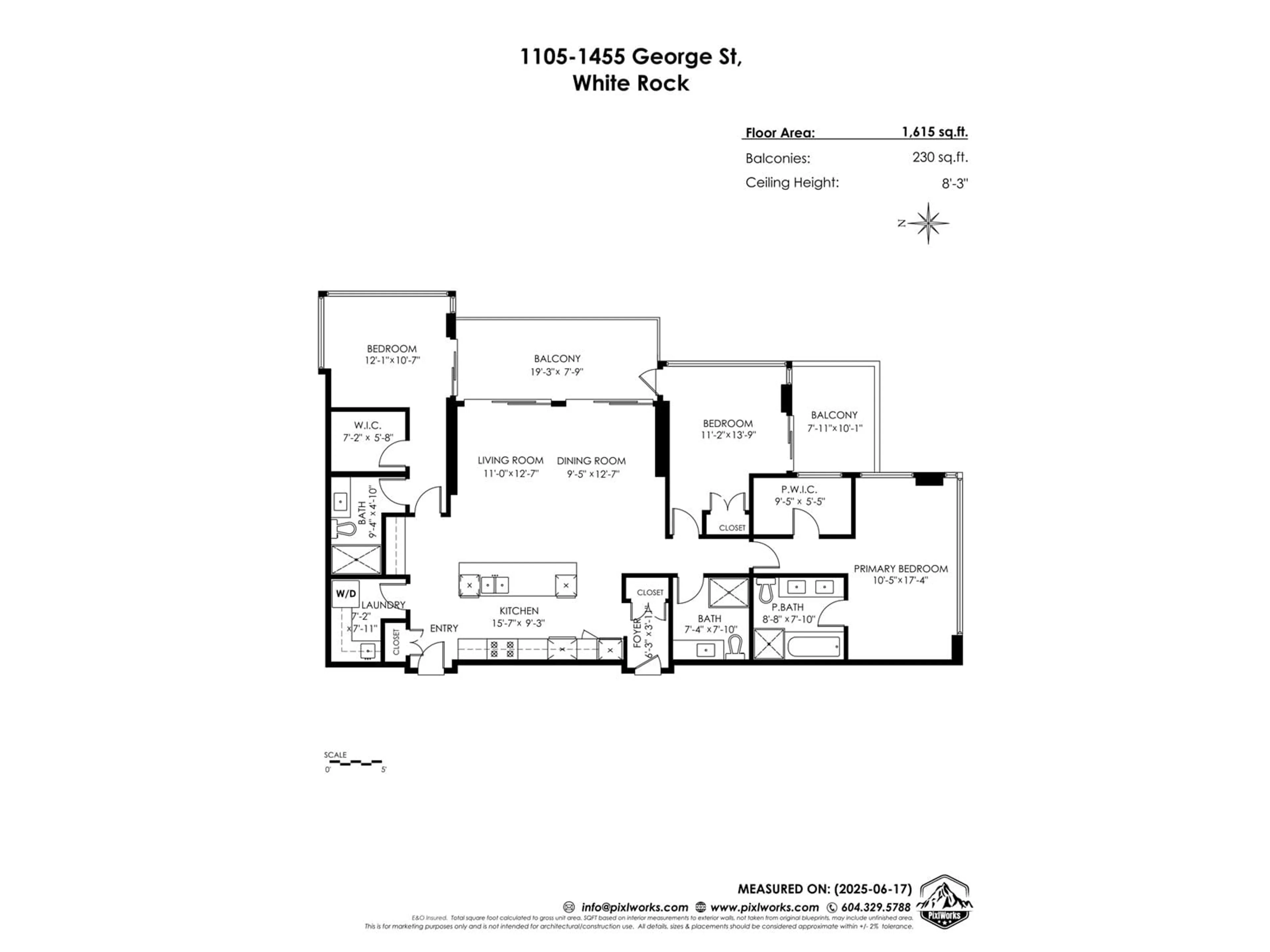 Floor plan for 1105 - 1455 GEORGE, White Rock British Columbia V4B0A9