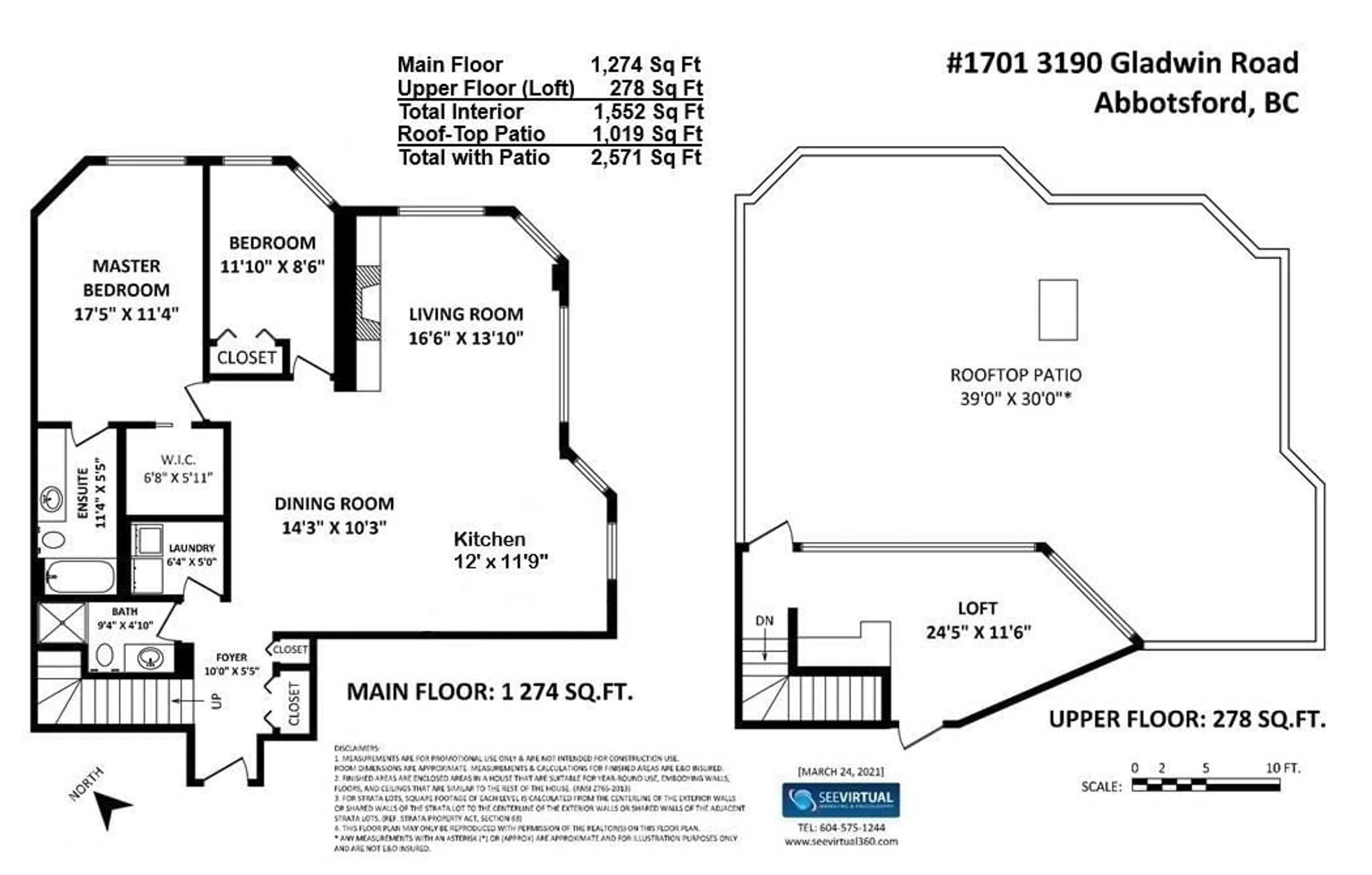 Floor plan for 1701 - 3190 GLADWIN, Abbotsford British Columbia V2T5T2
