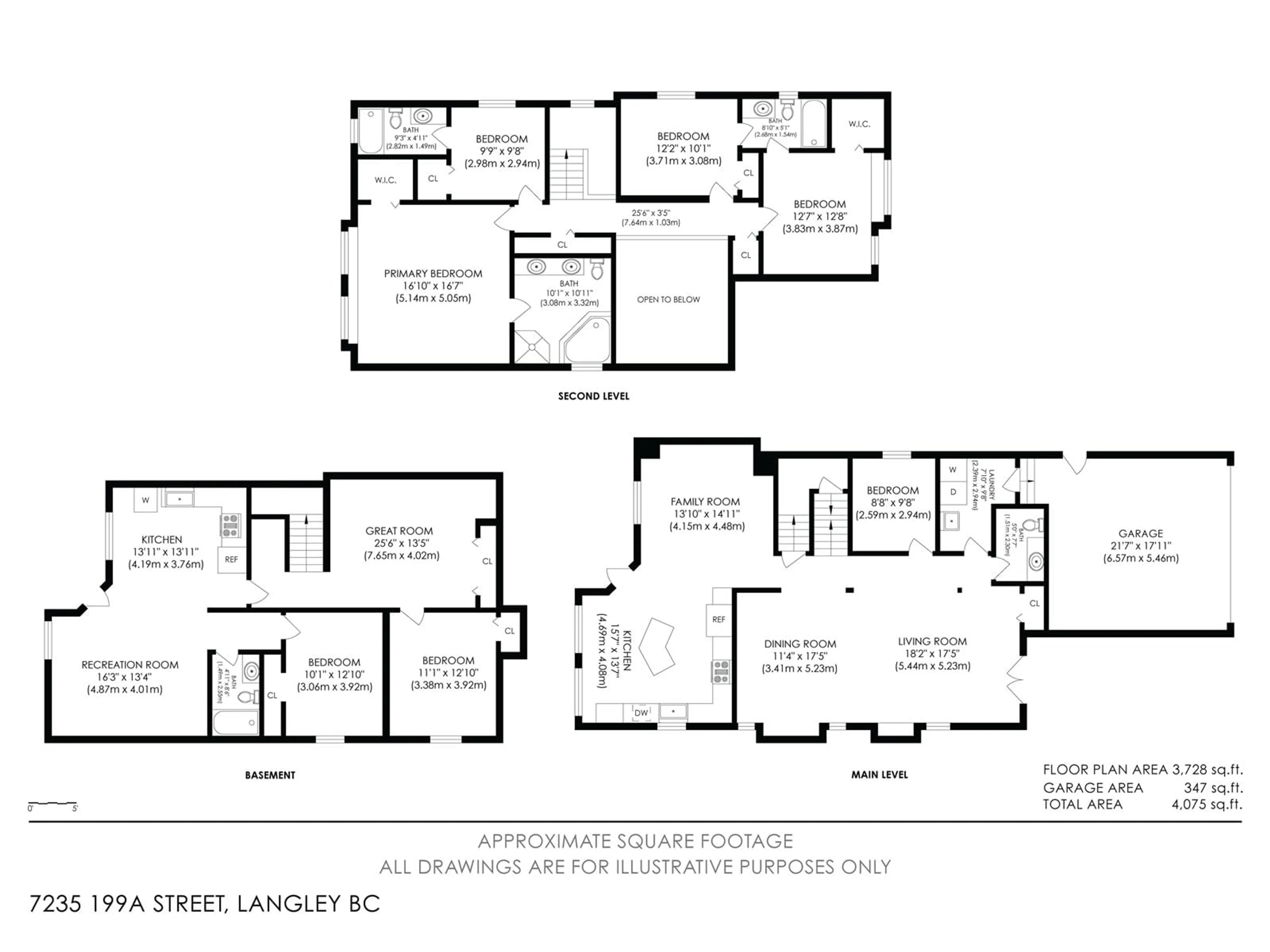 Floor plan for 7235 199A, Langley British Columbia V2Y3J2