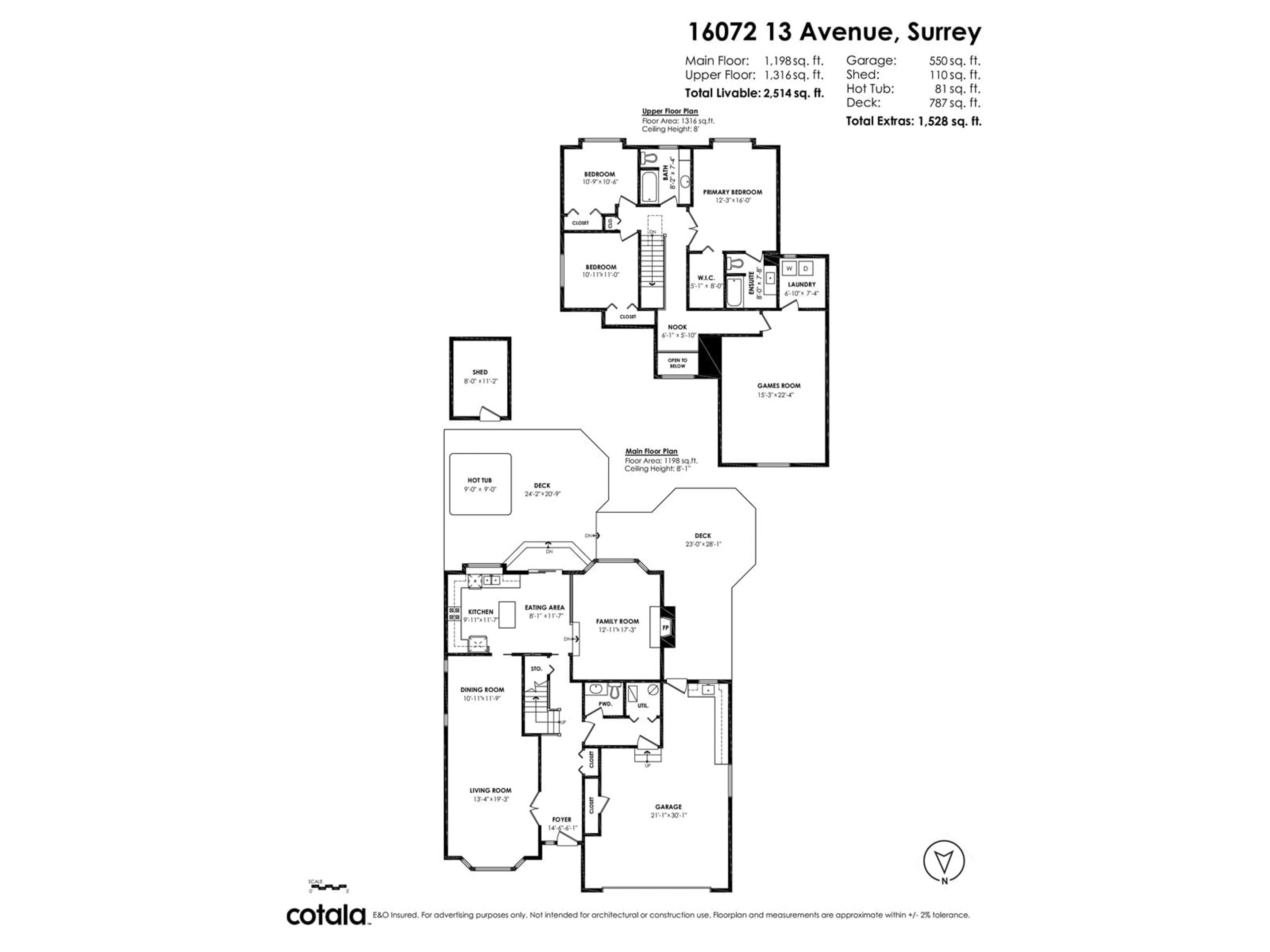 Floor plan for 16072 13, Surrey British Columbia V4A6W1