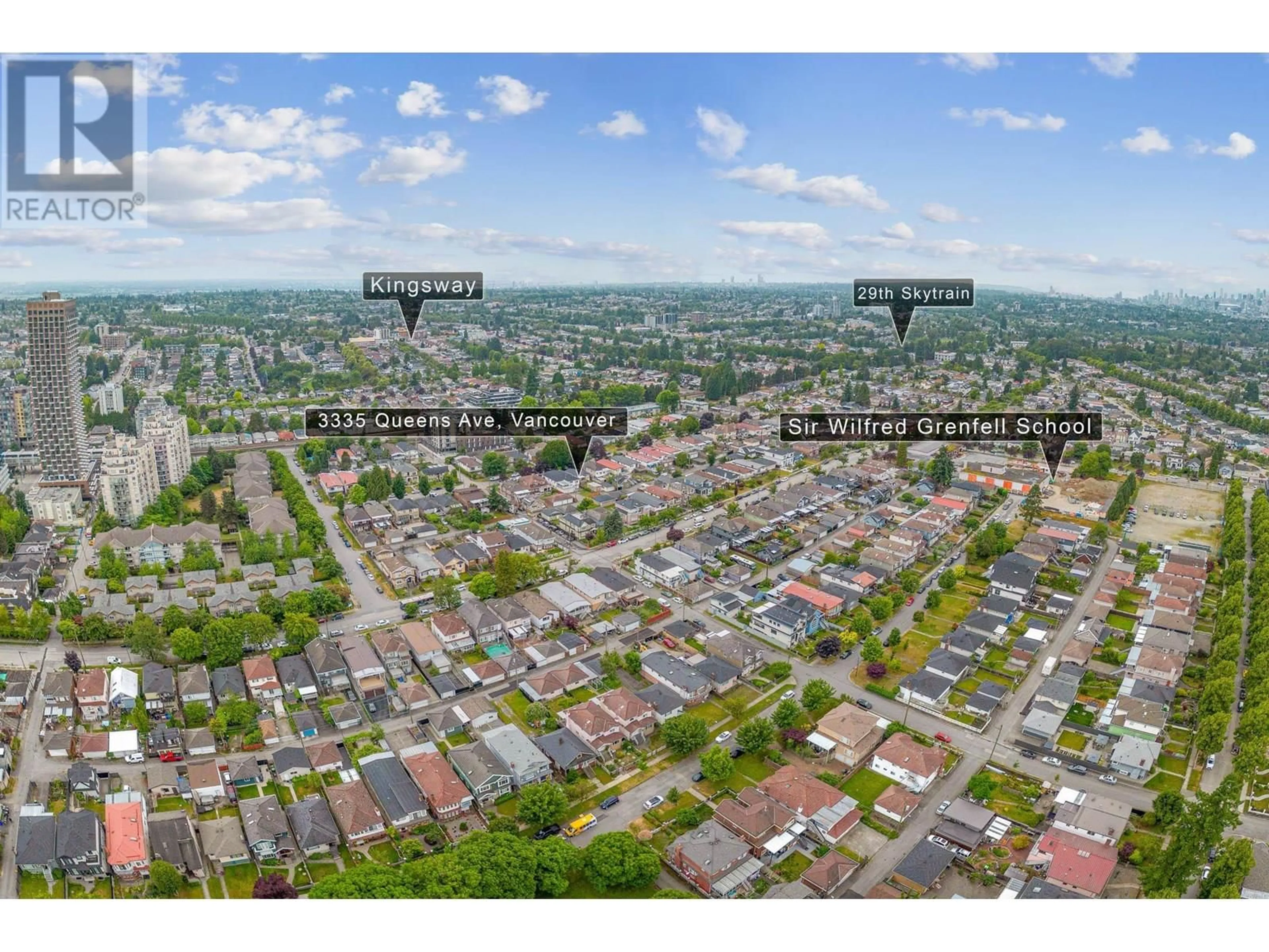A pic from outside/outdoor area/front of a property/back of a property/a pic from drone, mountain view for 3335 QUEENS AVENUE, Vancouver British Columbia V5R4T7