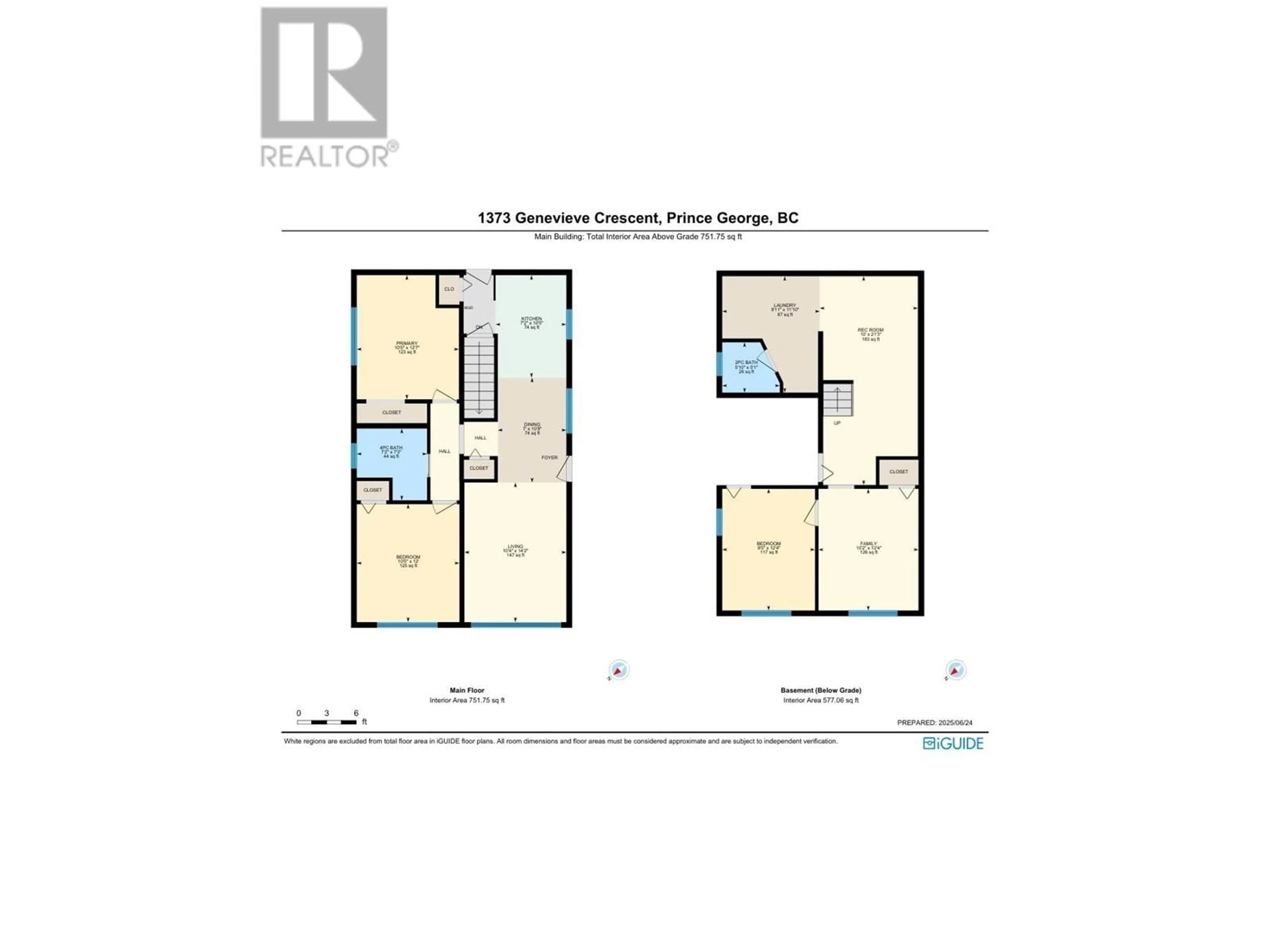Floor plan for 1373 GENEVIEVE CRESCENT, Prince George British Columbia V2M4K5